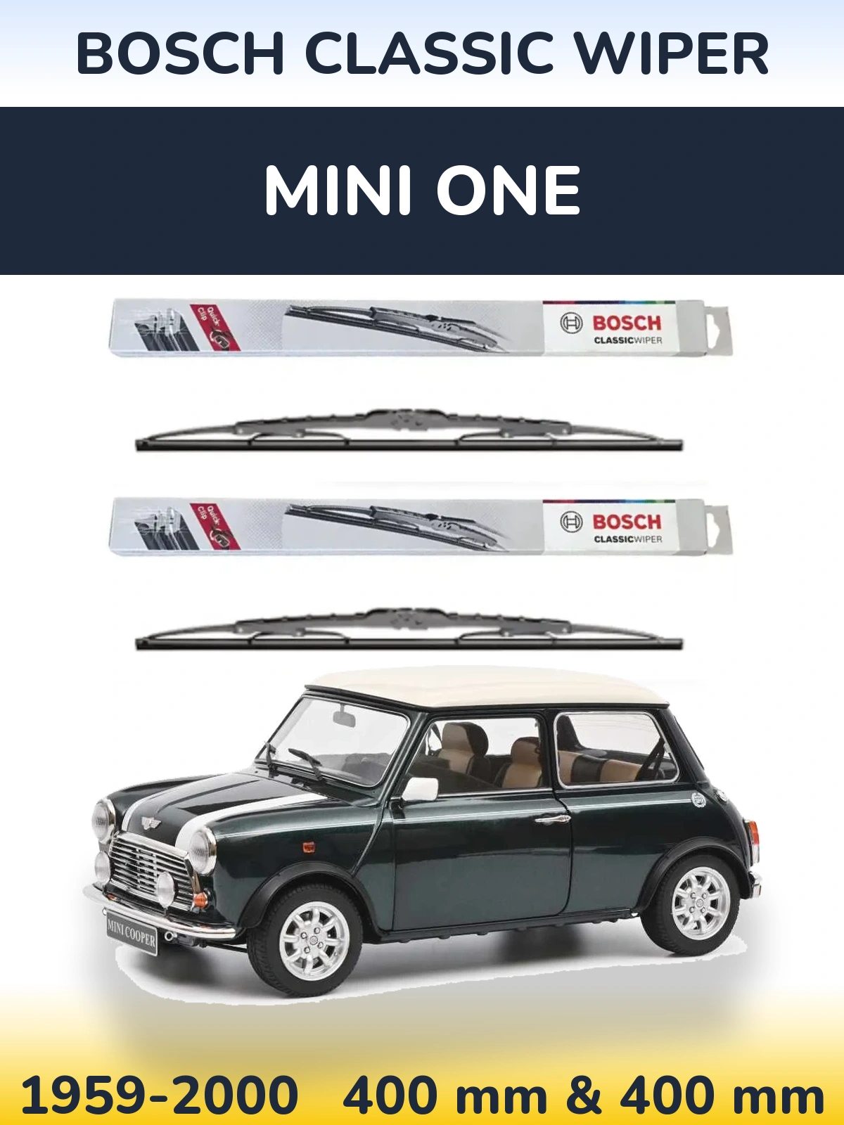 Sada předních stěračů BOSCH Classic Wiper 400 a 400 mm pro MINI One 1959-2000