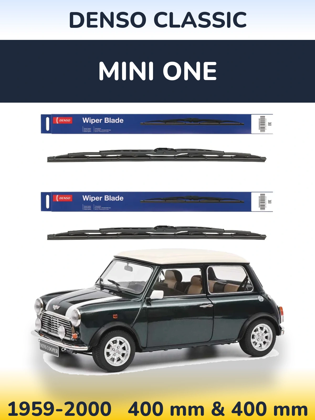 Sada předních stěračů Denso Classic 400 a 400 mm pro MINI One 1959-2000
