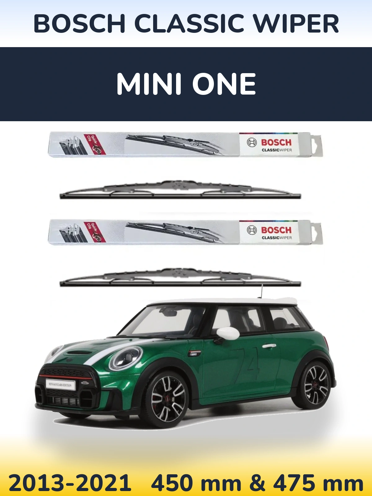 Sada předních stěračů BOSCH Classic Wiper 450 a 475 mm pro MINI One 2013-2021