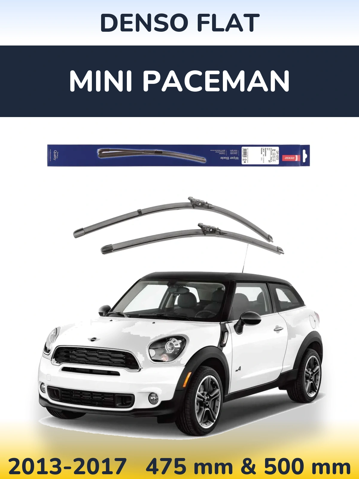 Sada předních stěračů Denso Flat 475 a 500 mm pro MINI Paceman 2013-2017