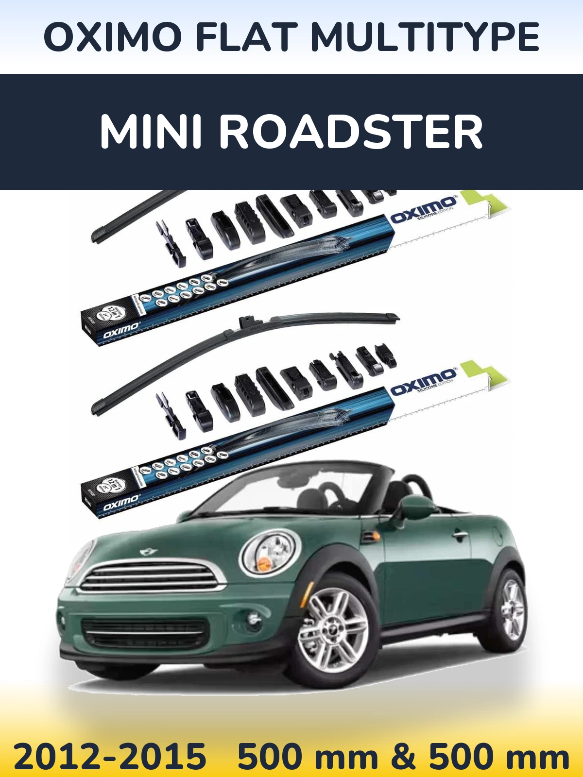Sada předních stěračů Oximo Flat MultiType 500 a 500 mm pro MINI Roadster 2012-2015
