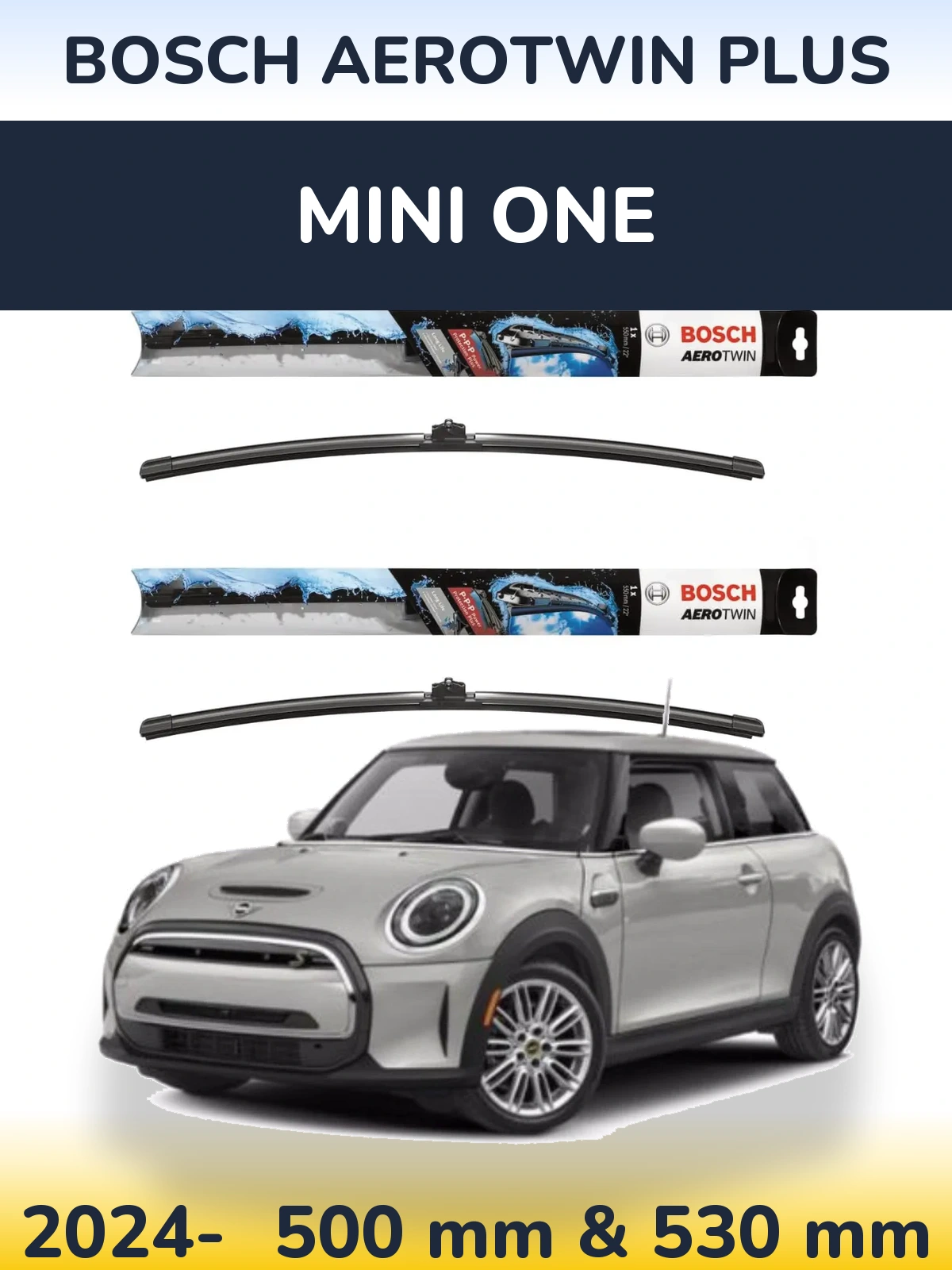 Sada předních stěračů BOSCH AeroTwin Plus 500 a 530 mm pro MINI One 2024-2026