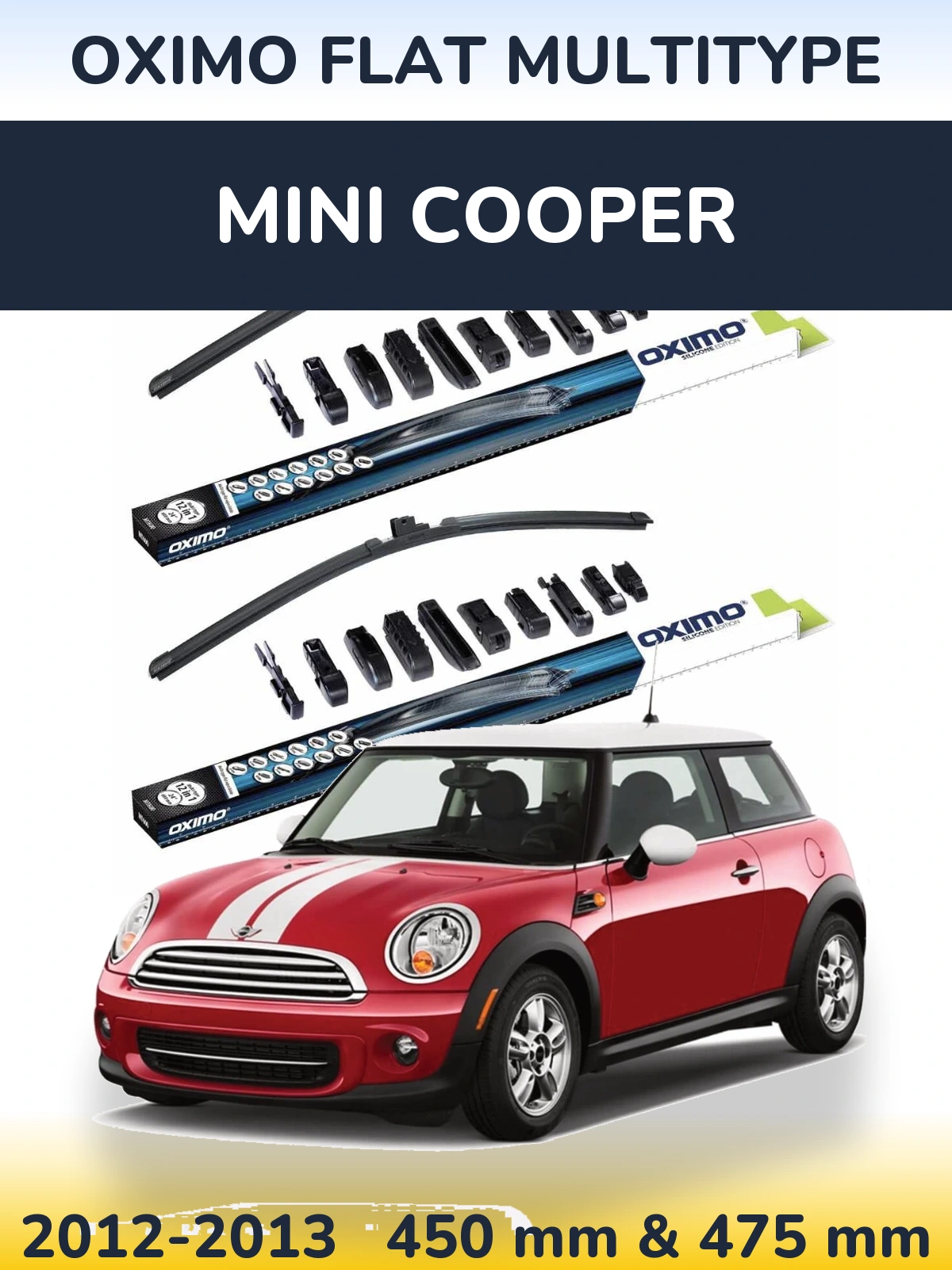 Sada předních stěračů Oximo Flat MultiType 450 a 475 mm pro MINI Cooper 2012-2013