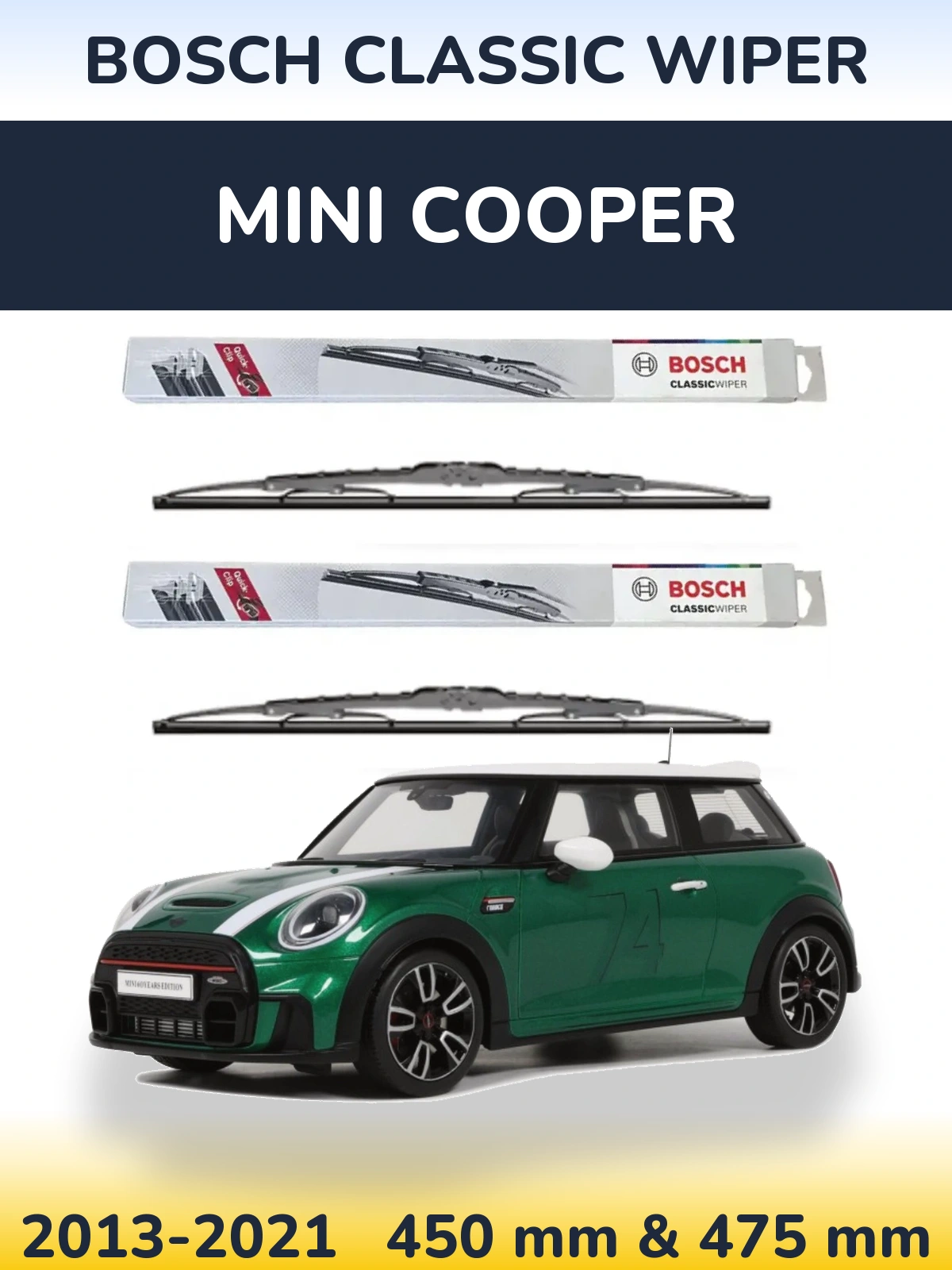 Sada předních stěračů BOSCH Classic Wiper 450 a 475 mm pro MINI Cooper 2013-2021