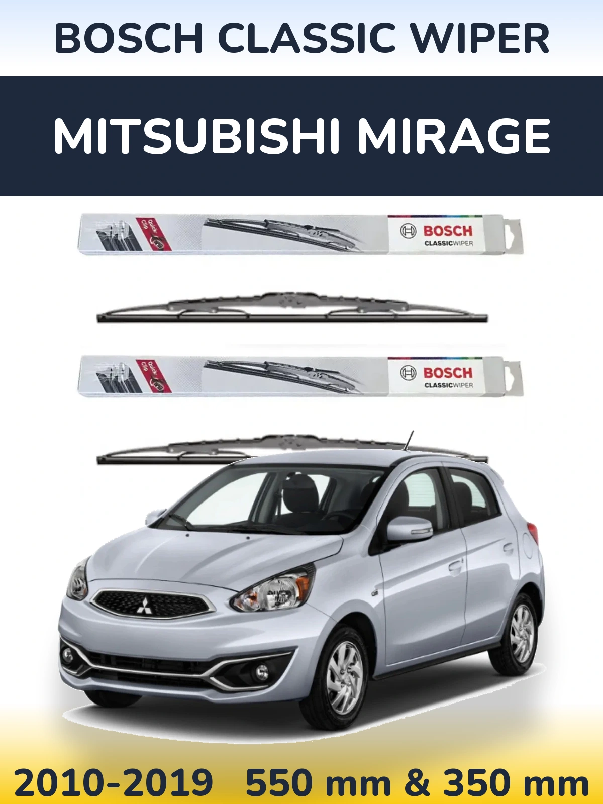 Sada předních stěračů BOSCH Classic Wiper 550 a 340 mm pro Mitsubishi Mirage 2010-2019