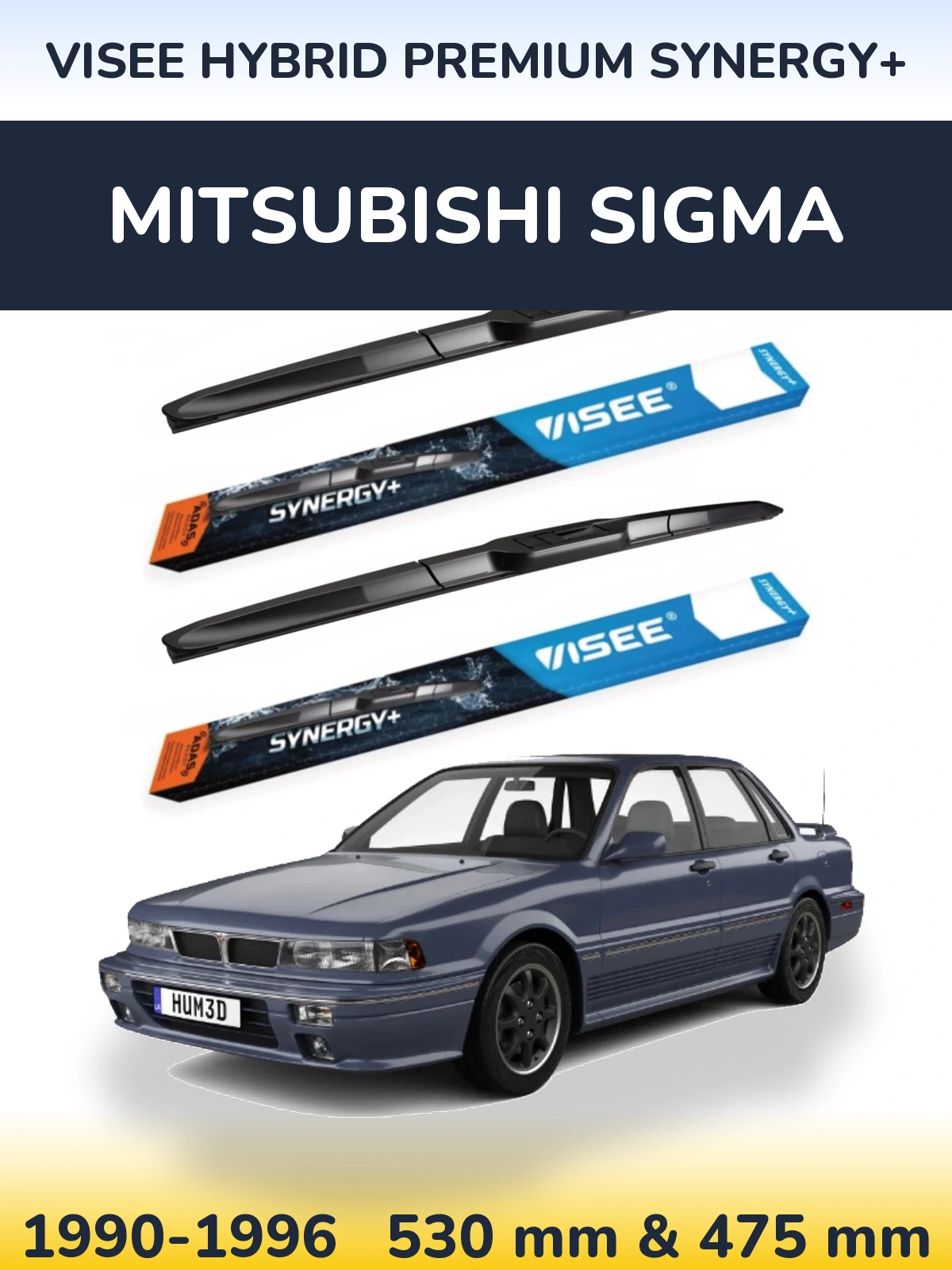 Sada předních stěračů VISEE HYBRID PREMIUM SYNERGY+ 530 a 475 mm pro Mitsubishi Sigma 1990-1996