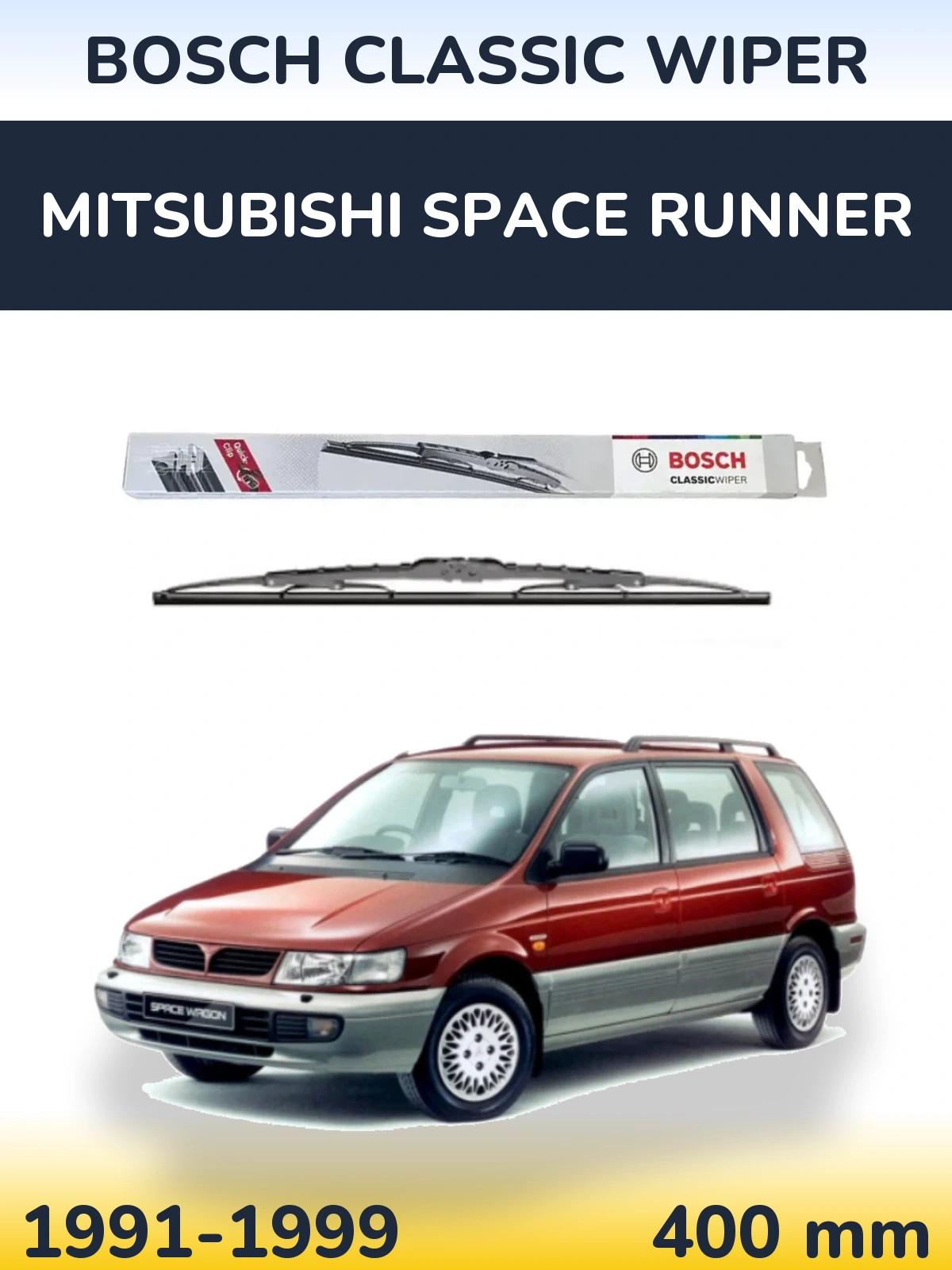 Zadní stěrač BOSCH Classic Wiper 400 mm pro Mitsubishi Space Runner 1991-1999