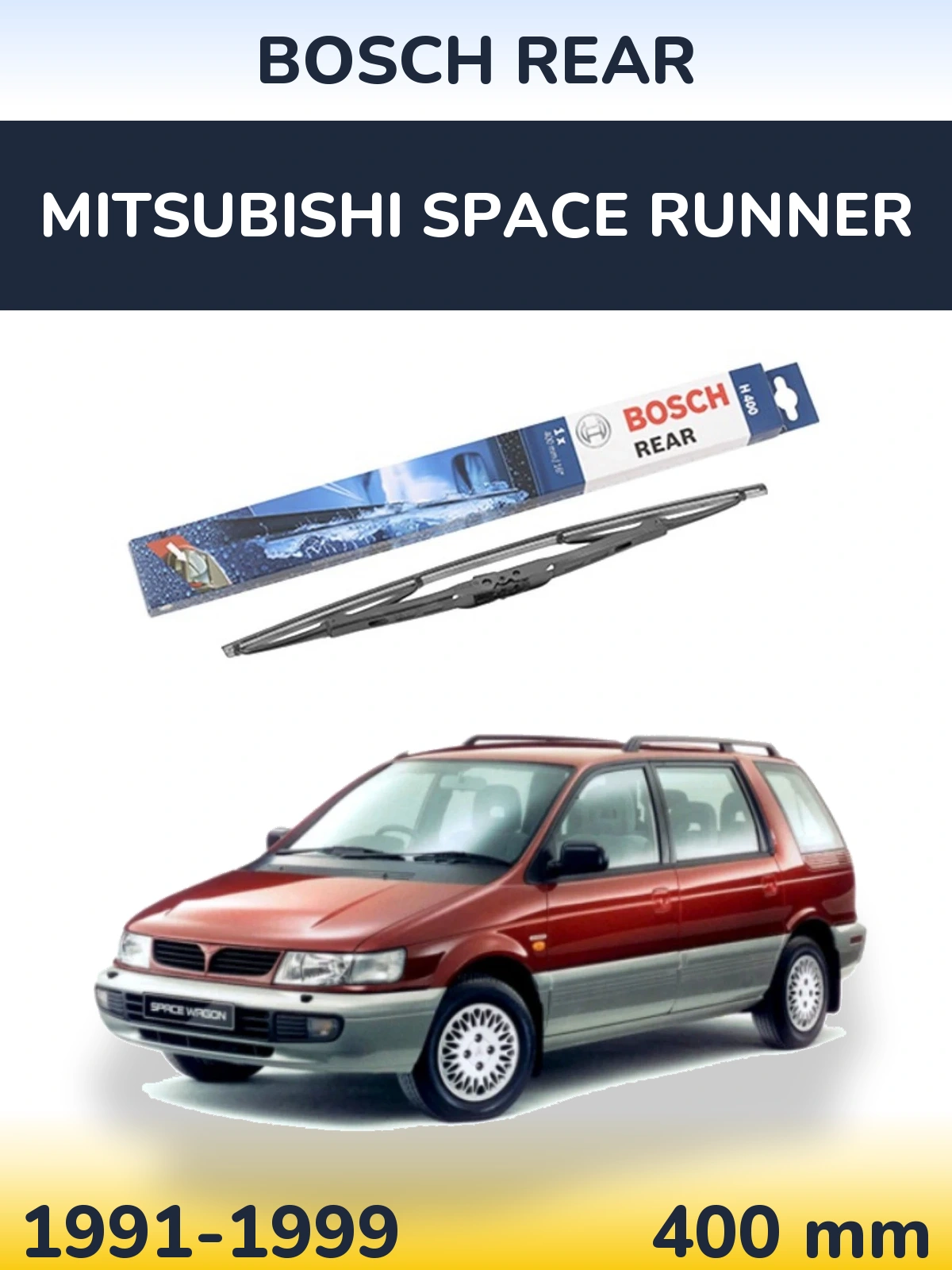 Zadní stěrač BOSCH Rear 400 mm pro Mitsubishi Space Runner 1991-1999