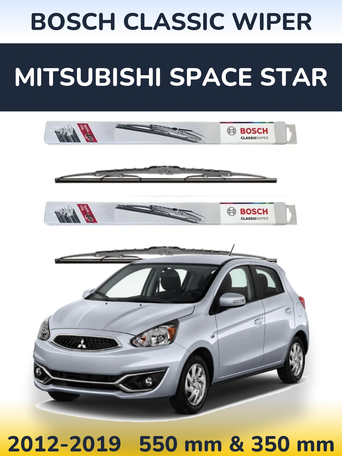 Sada předních stěračů BOSCH Classic Wiper 550 a 340 mm pro Mitsubishi Space Star 2012-2019