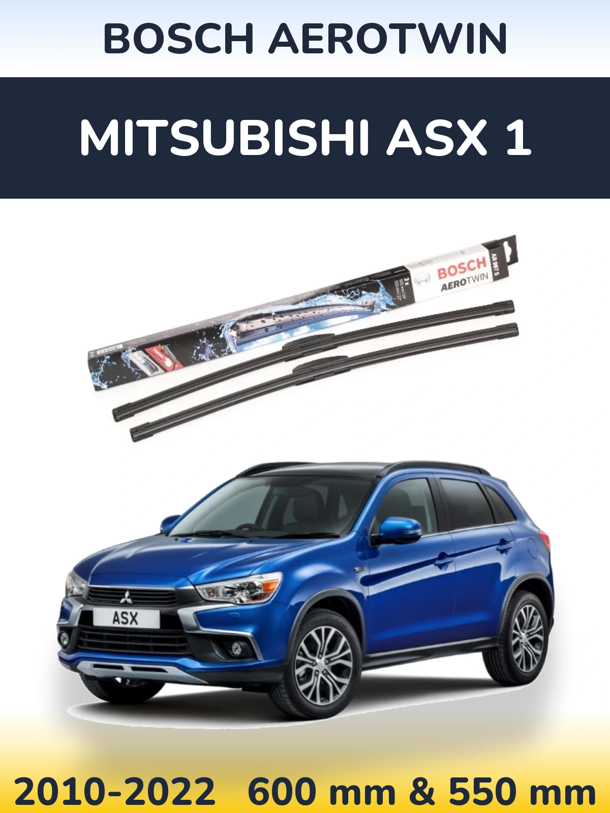 Sada předních stěračů BOSCH AeroTwin 600 a 550 mm pro Mitsubishi ASX 1 2010-2022