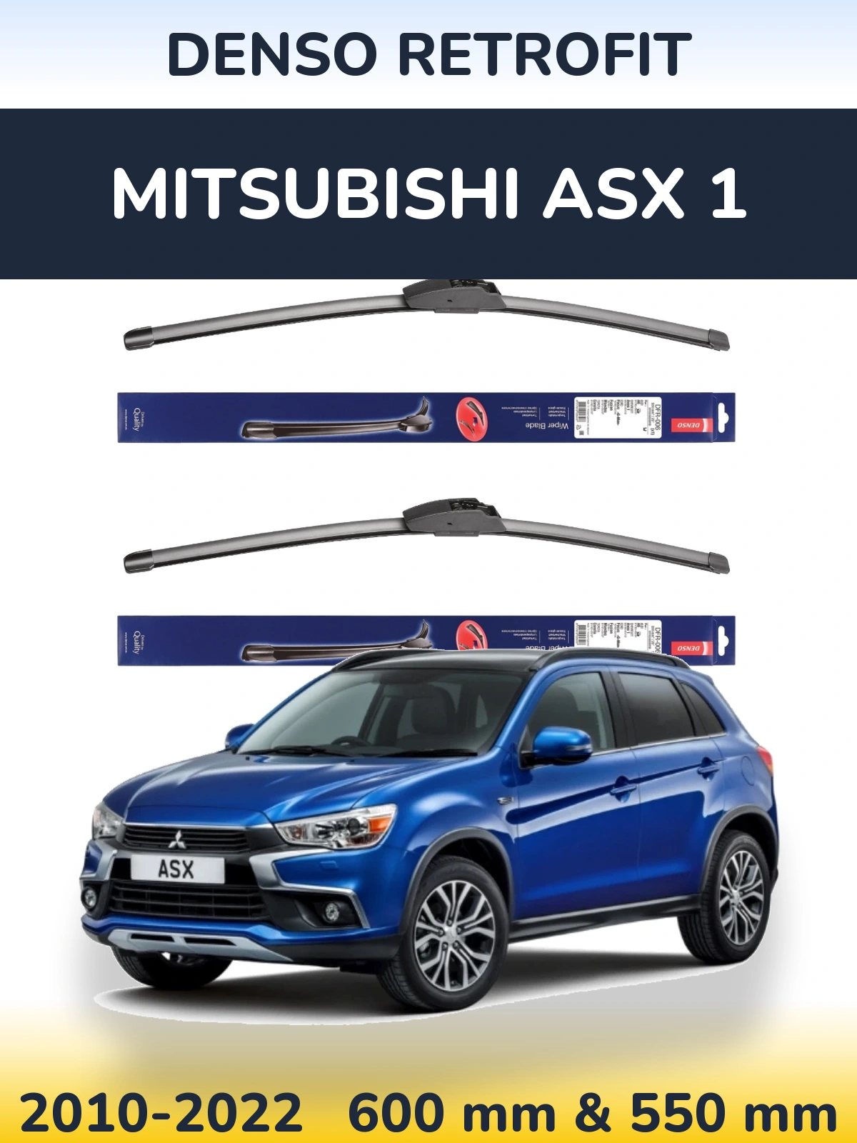 Sada předních stěračů Denso Retrofit 600 a 550 mm pro Mitsubishi ASX 1 2010-2022