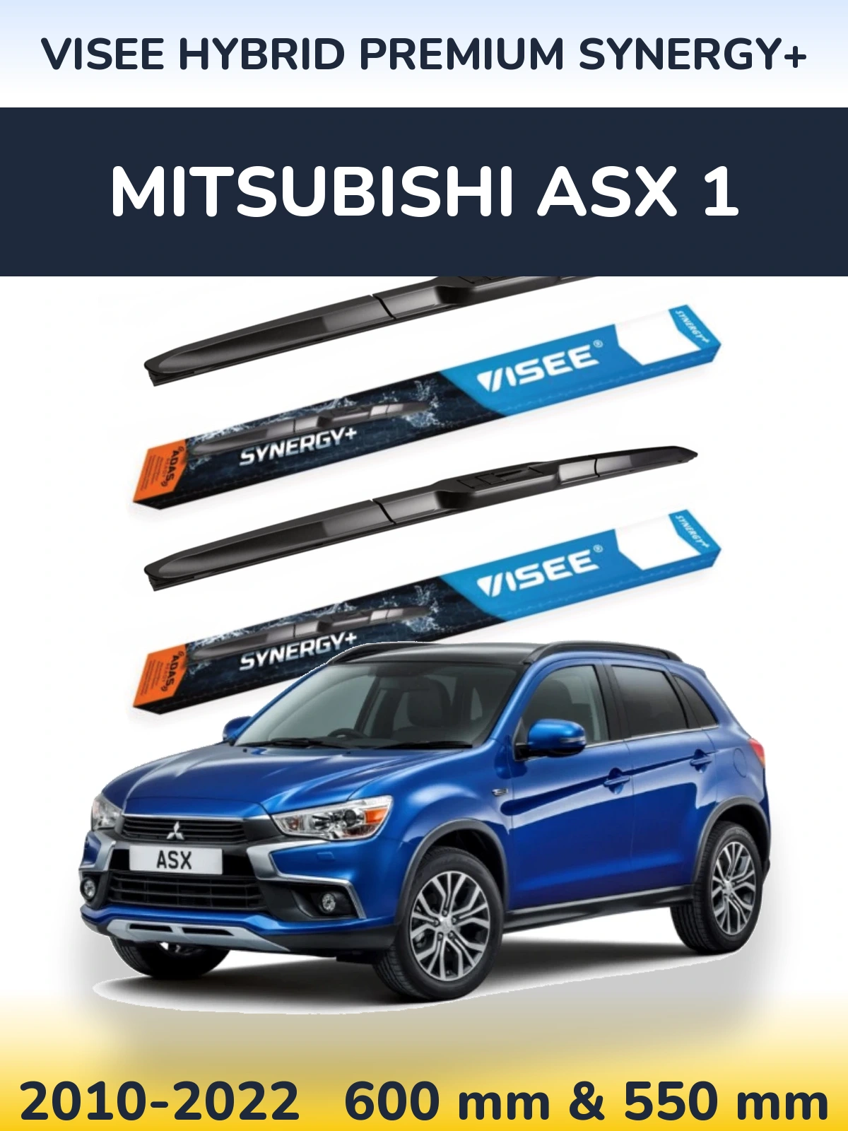 Sada předních stěračů VISEE HYBRID PREMIUM SYNERGY+ 600 a 550 mm pro Mitsubishi ASX 1 2010-2022