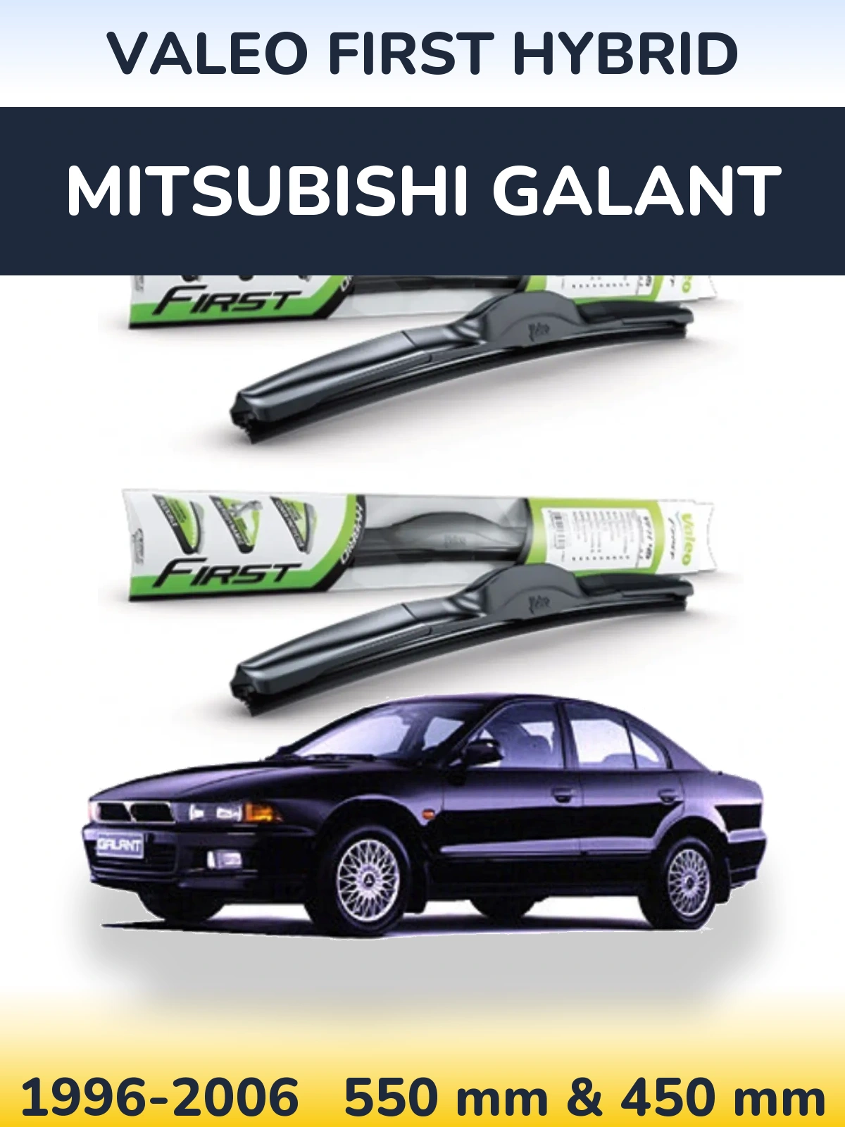 Sada předních stěračů Valeo First Hybrid 550 a 450 mm pro Mitsubishi Galant 1996-2006