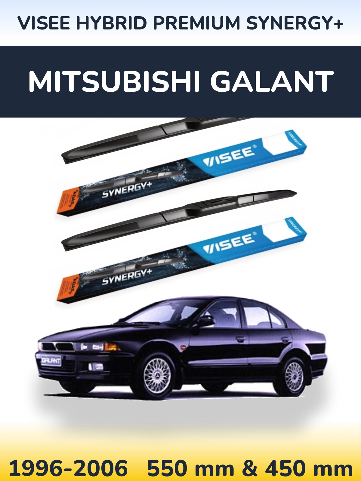 Sada předních stěračů VISEE HYBRID PREMIUM SYNERGY+ 550 a 450 mm pro Mitsubishi Galant 1996-2006