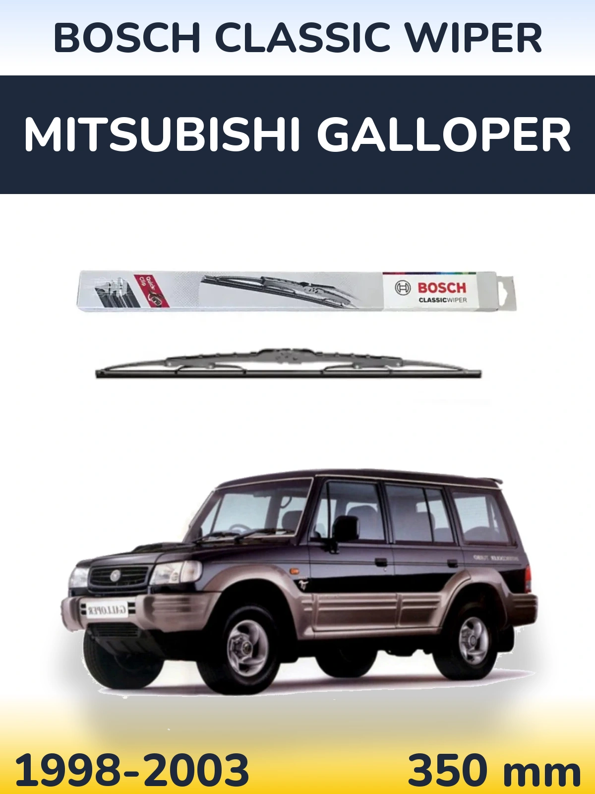 Zadní stěrač BOSCH Classic Wiper 340 mm pro Mitsubishi Galloper 1998-2003