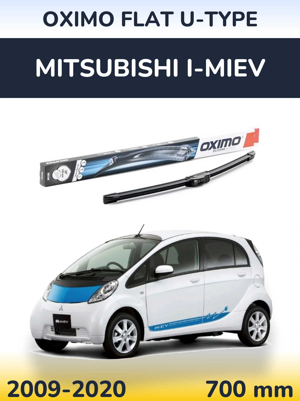 Přední stěrač Oximo Flat U-type 700 mm pro Mitsubishi i-MiEV 2009-2020