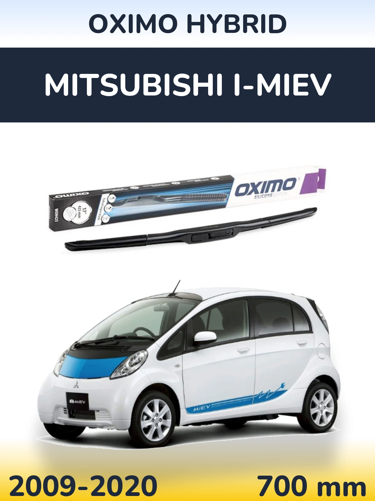 Přední stěrač Oximo Hybrid 700 mm pro Mitsubishi i-MiEV 2009-2020