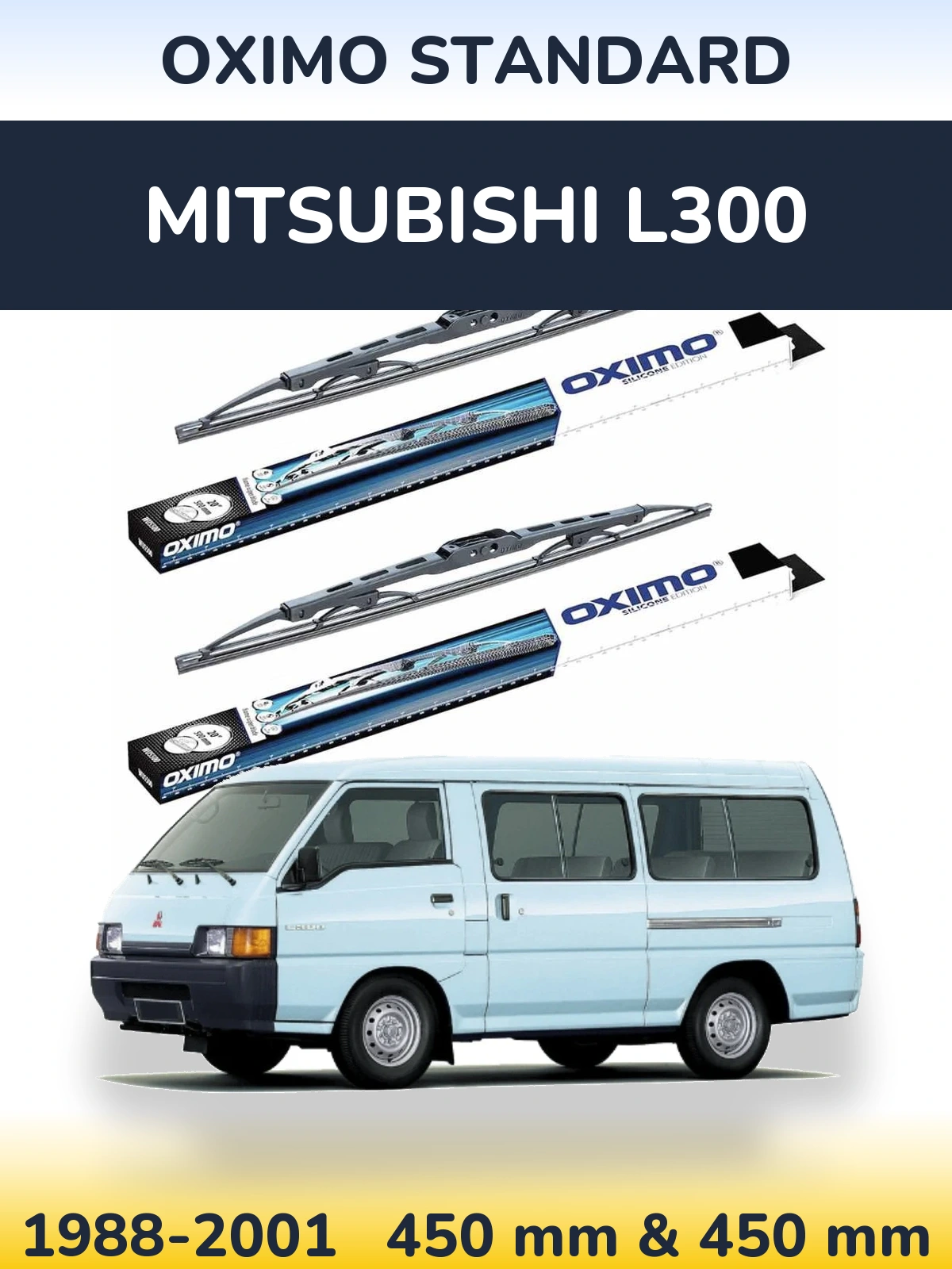 Sada předních stěračů Oximo Standard 450 a 450 mm pro Mitsubishi L300 1988-2001