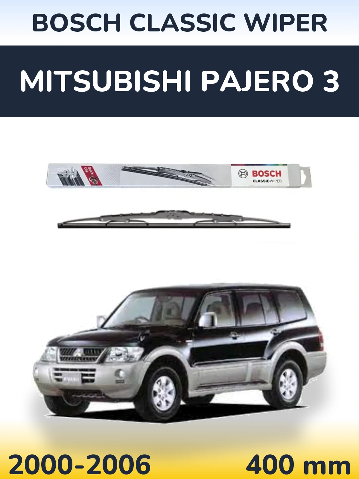 Zadní stěrač BOSCH Classic Wiper 400 mm pro Mitsubishi Pajero 3 2000-2006