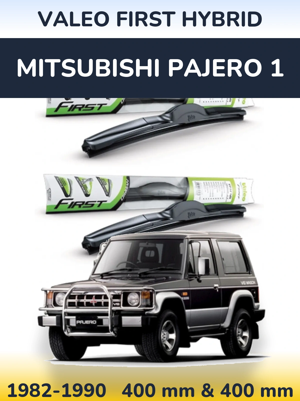 Sada předních stěračů Valeo First Hybrid 400 a 400 mm pro Mitsubishi Pajero 1 1982-1990