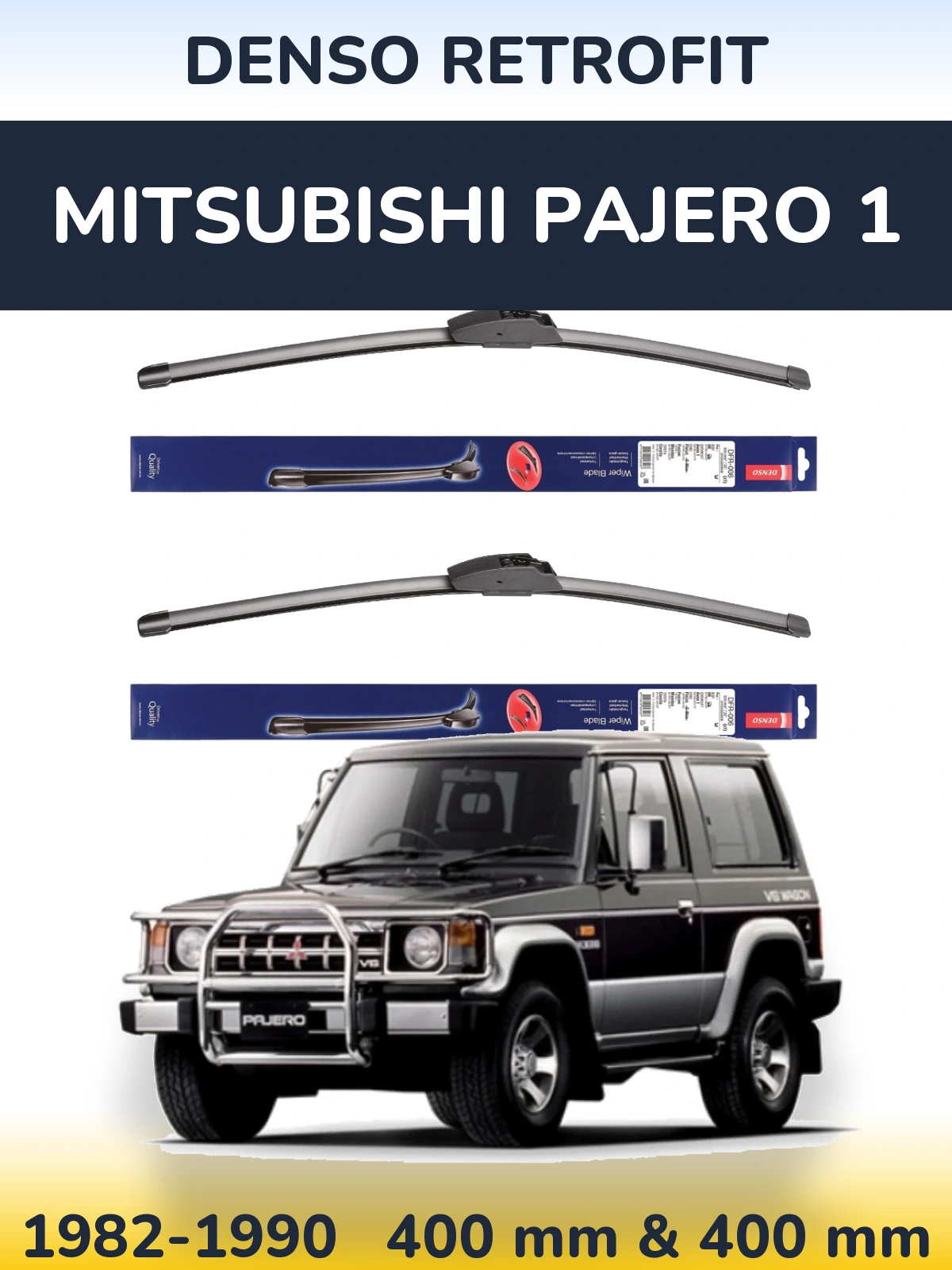 Sada předních stěračů Denso Retrofit 400 a 400 mm pro Mitsubishi Pajero 1 1982-1990