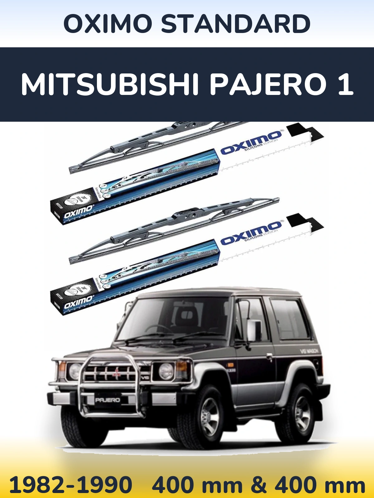 Sada předních stěračů Oximo Standard 400 a 400 mm pro Mitsubishi Pajero 1 1982-1990
