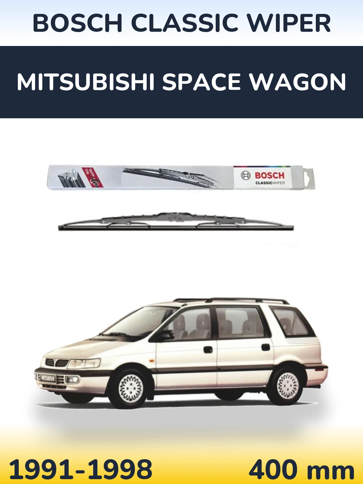 Zadní stěrač BOSCH Classic Wiper 400 mm pro Mitsubishi Space Wagon 1991-1998