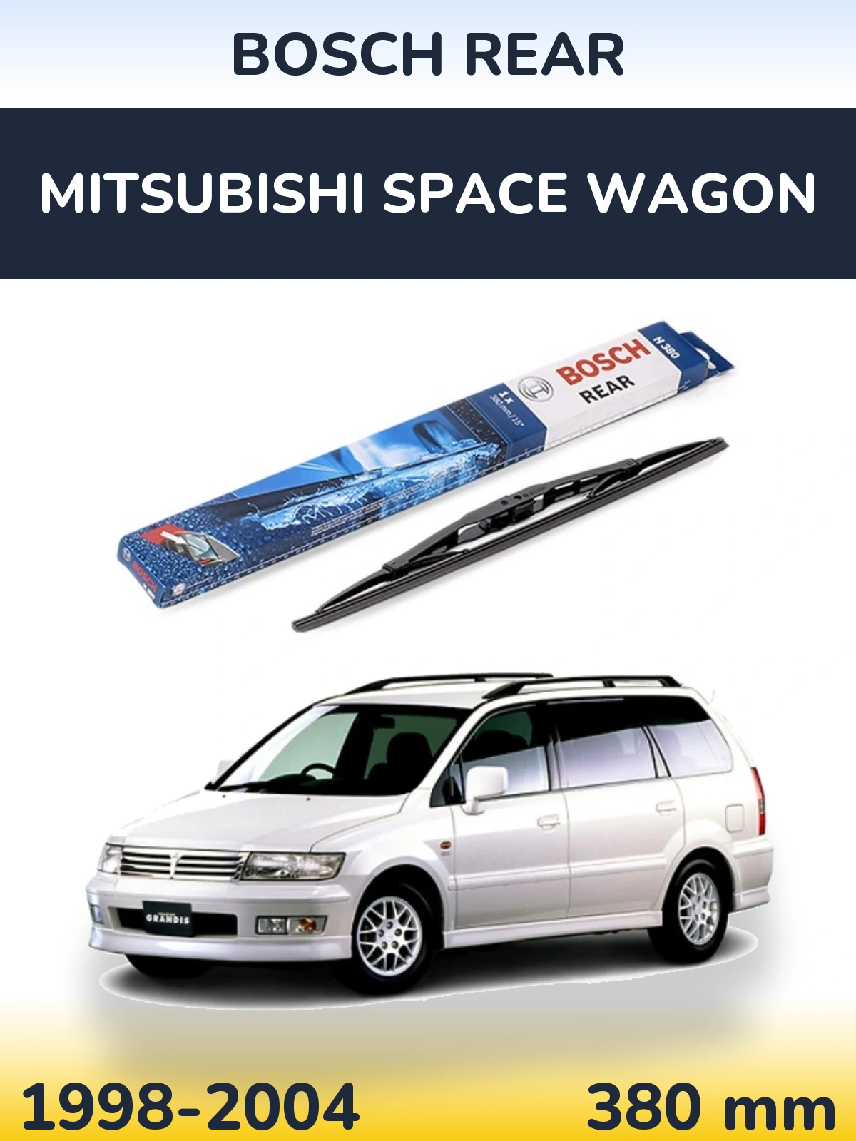 Zadní stěrač BOSCH Rear 380 mm pro Mitsubishi Space Wagon 1998-2004