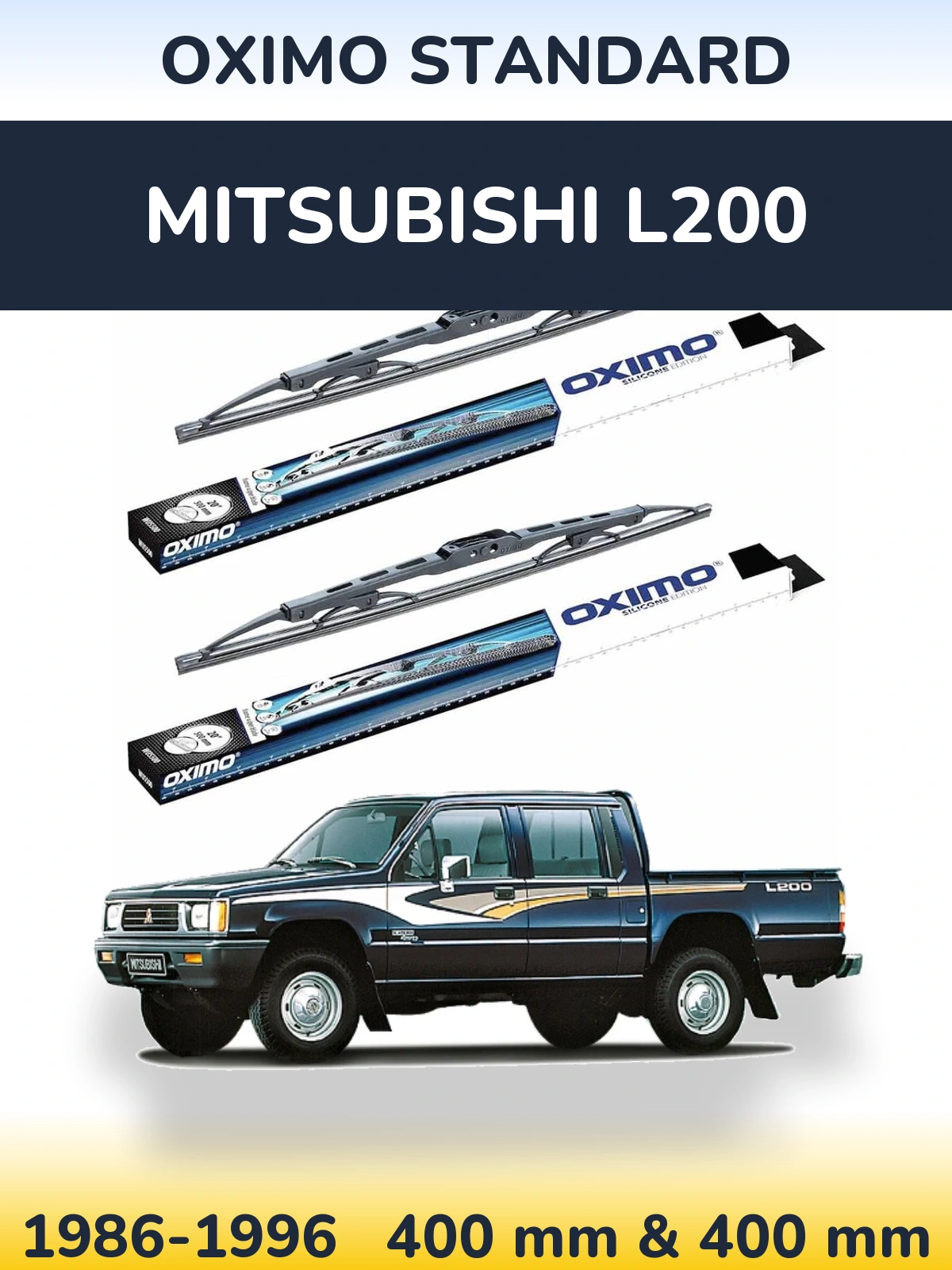 Sada předních stěračů Oximo Standard 400 a 400 mm pro Mitsubishi L200 1986-1996