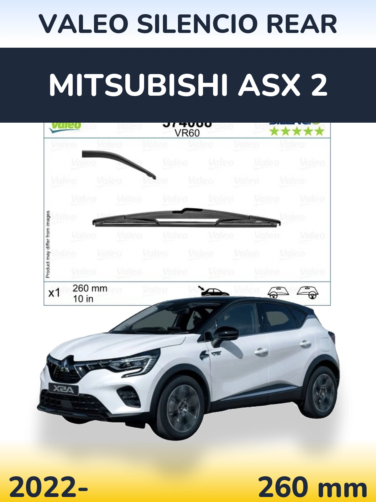 Zadní stěrač Valeo Silencio Rear 260 mm pro Mitsubishi ASX 2 2022-2026