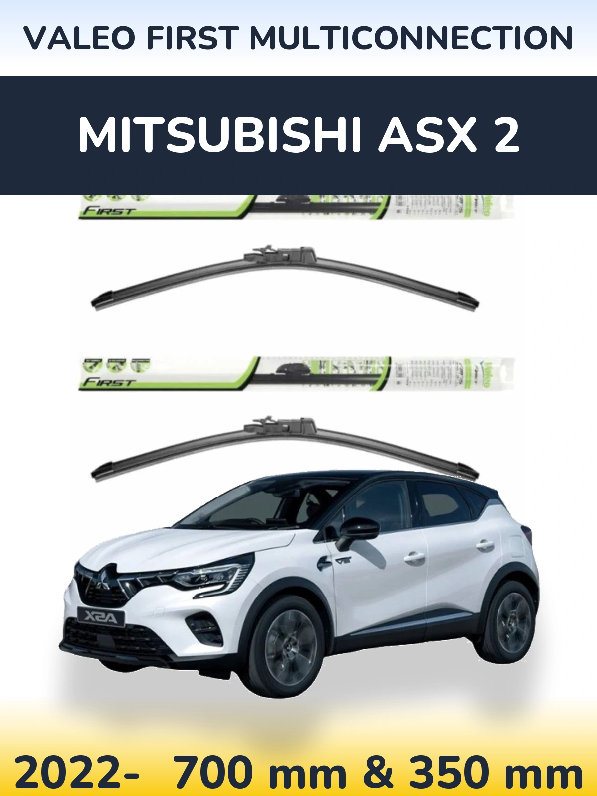 Sada předních stěračů Valeo First MultiConnection 700 a 350 mm pro Mitsubishi ASX 2 2022-2026