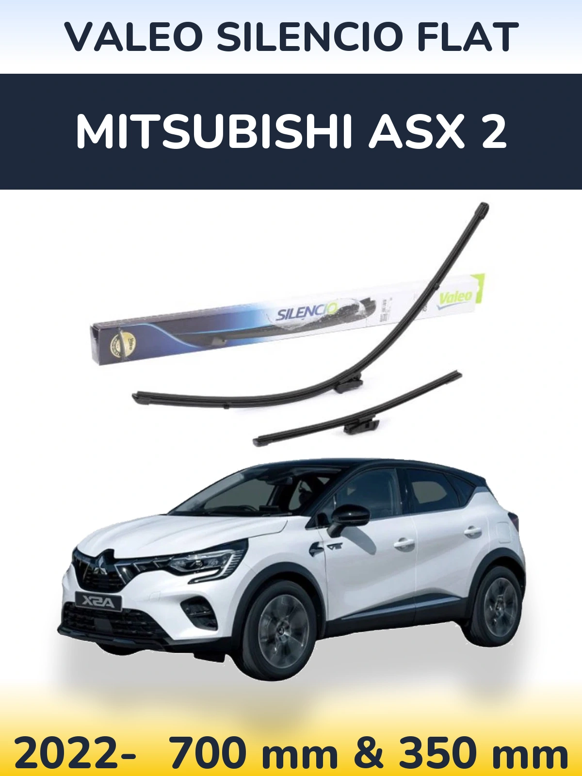 Комплект передніх щіток Valeo Silencio Flat 700 & 350 мм для Mitsubishi ASX 2 2022-2026