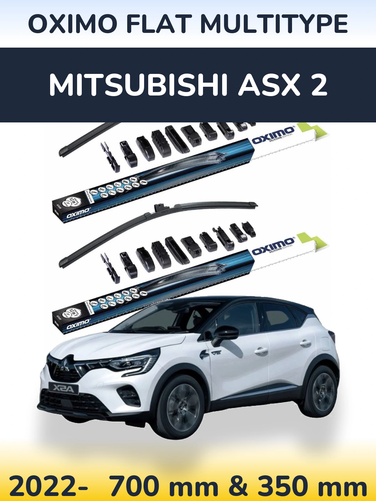 Sada předních stěračů Oximo Flat MultiType 700 a 350 mm pro Mitsubishi ASX 2 2022-2026