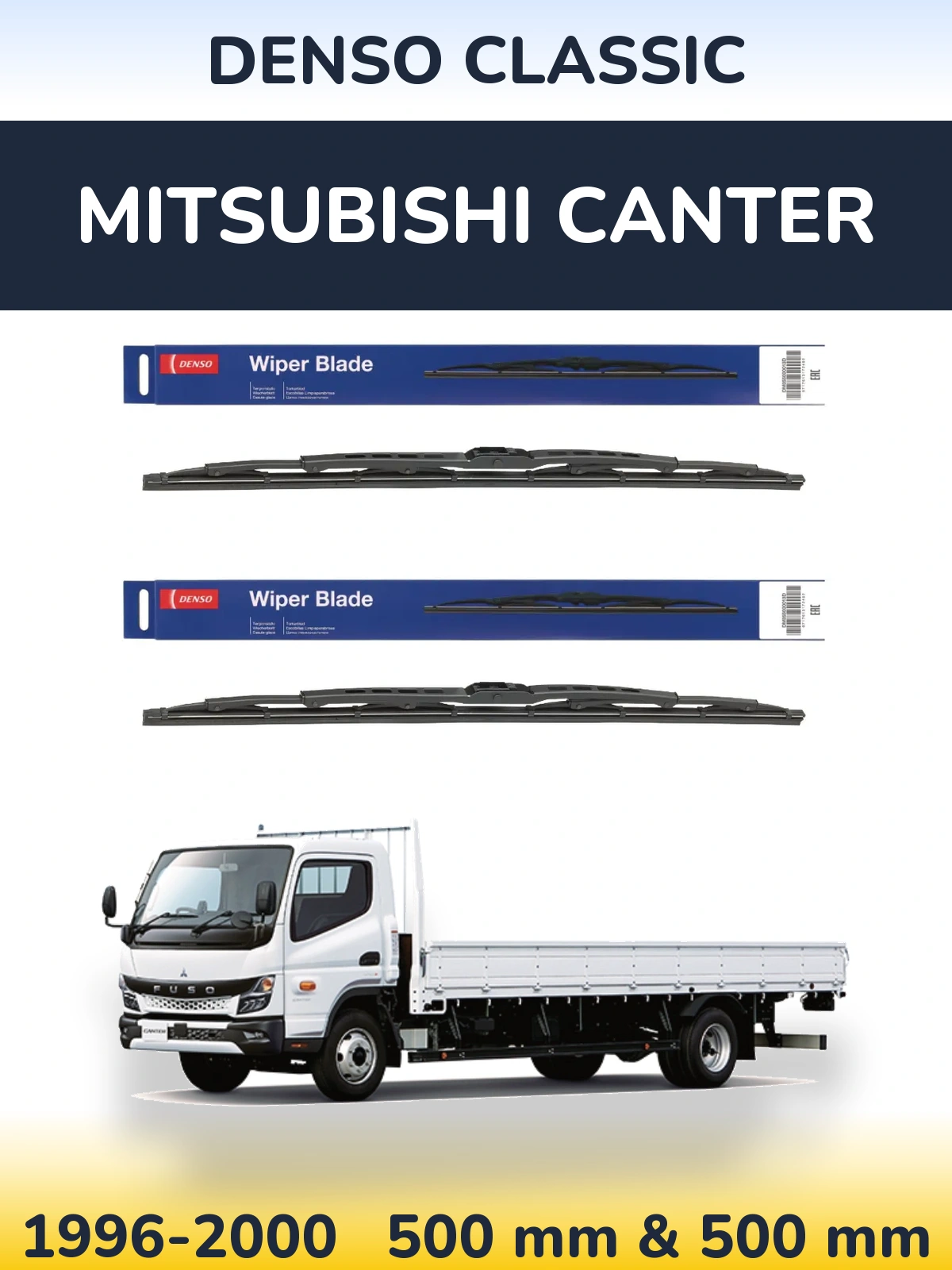 Sada předních stěračů Denso Classic 500 a 500 mm pro Mitsubishi Canter 1996-2000