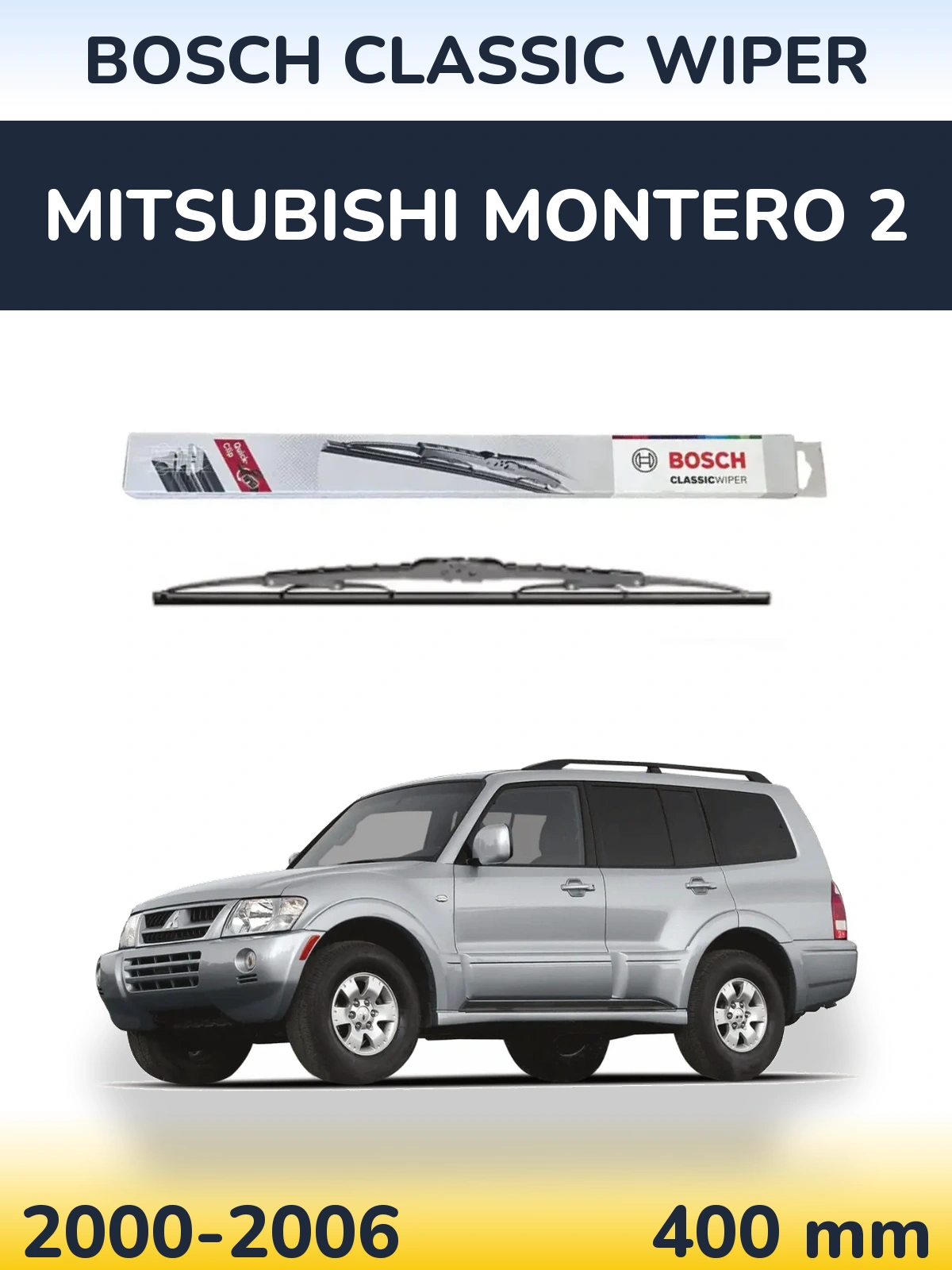 Zadní stěrač BOSCH Classic Wiper 400 mm pro Mitsubishi Montero 2 2000-2006