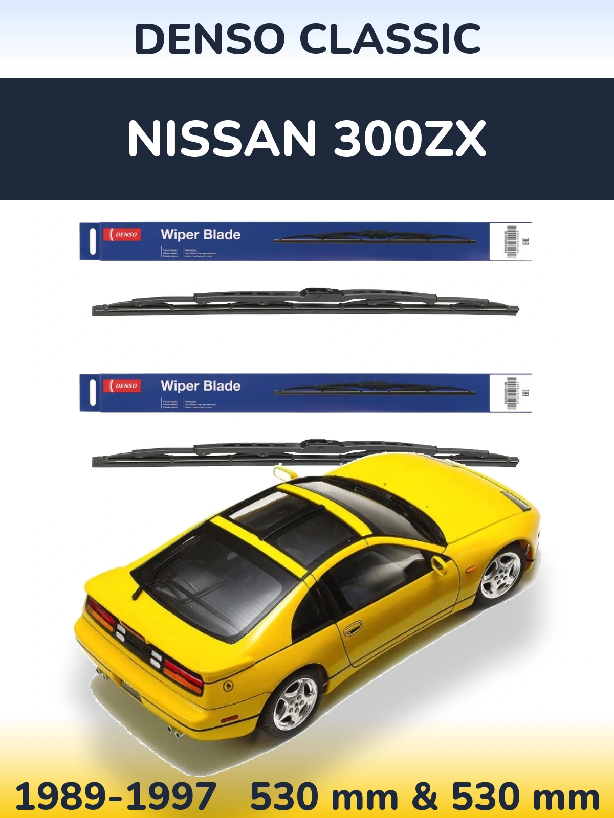 Sada předních stěračů Denso Classic 530 a 530 mm pro Nissan 300ZX 1989-1997