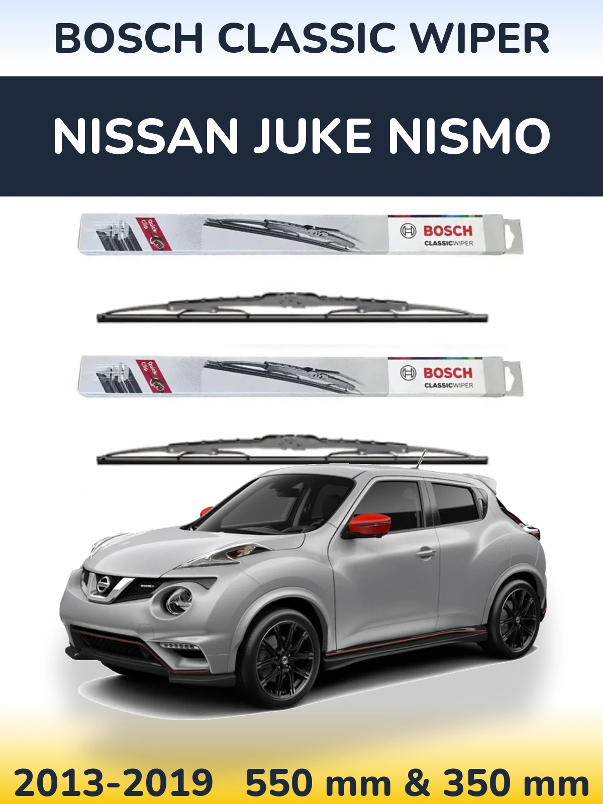 Sada předních stěračů BOSCH Classic Wiper 550 a 340 mm pro Nissan Juke Nismo 2013-2019