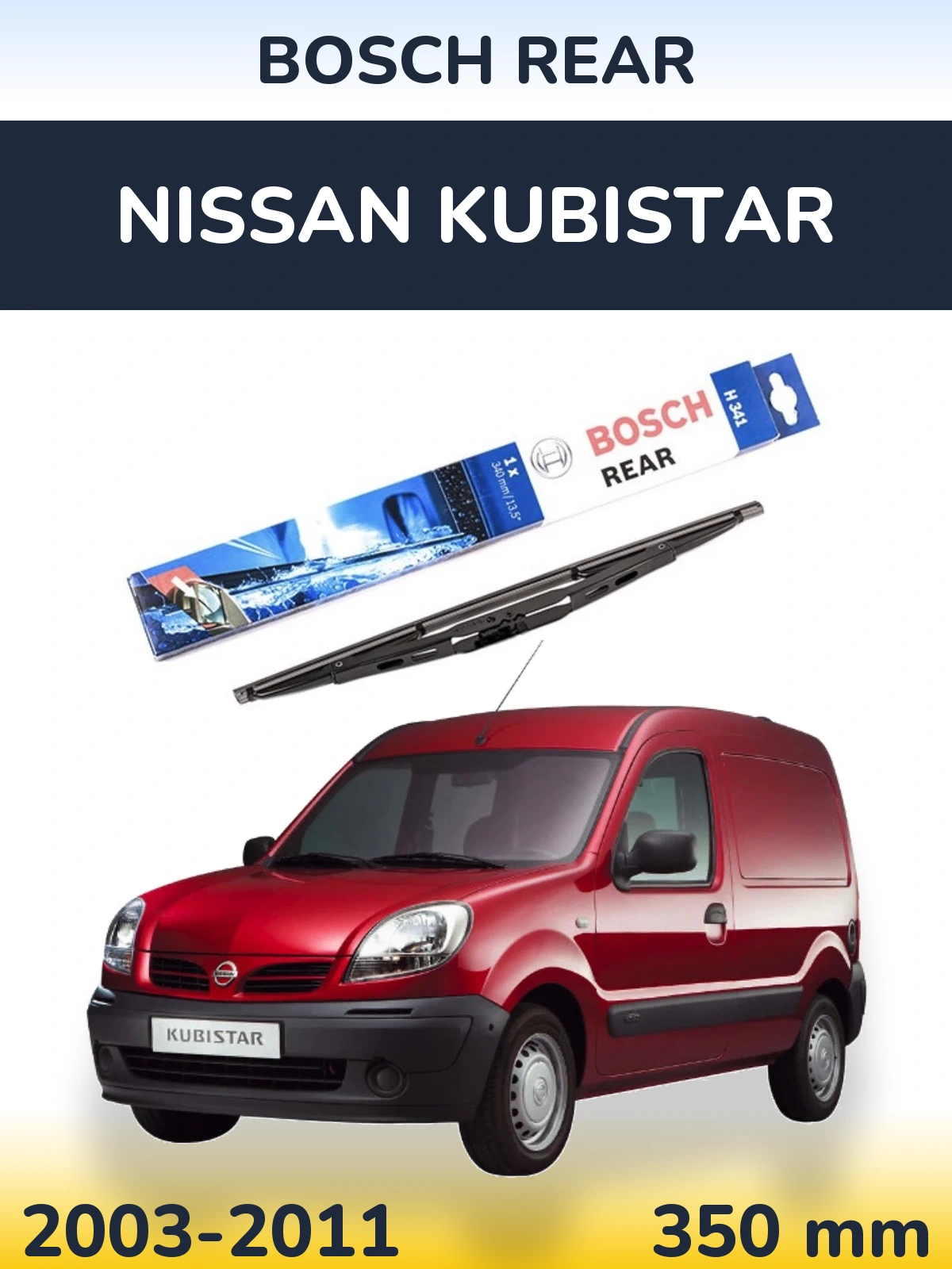 Zadní stěrač BOSCH Rear 340 mm pro Nissan Kubistar 2003-2011