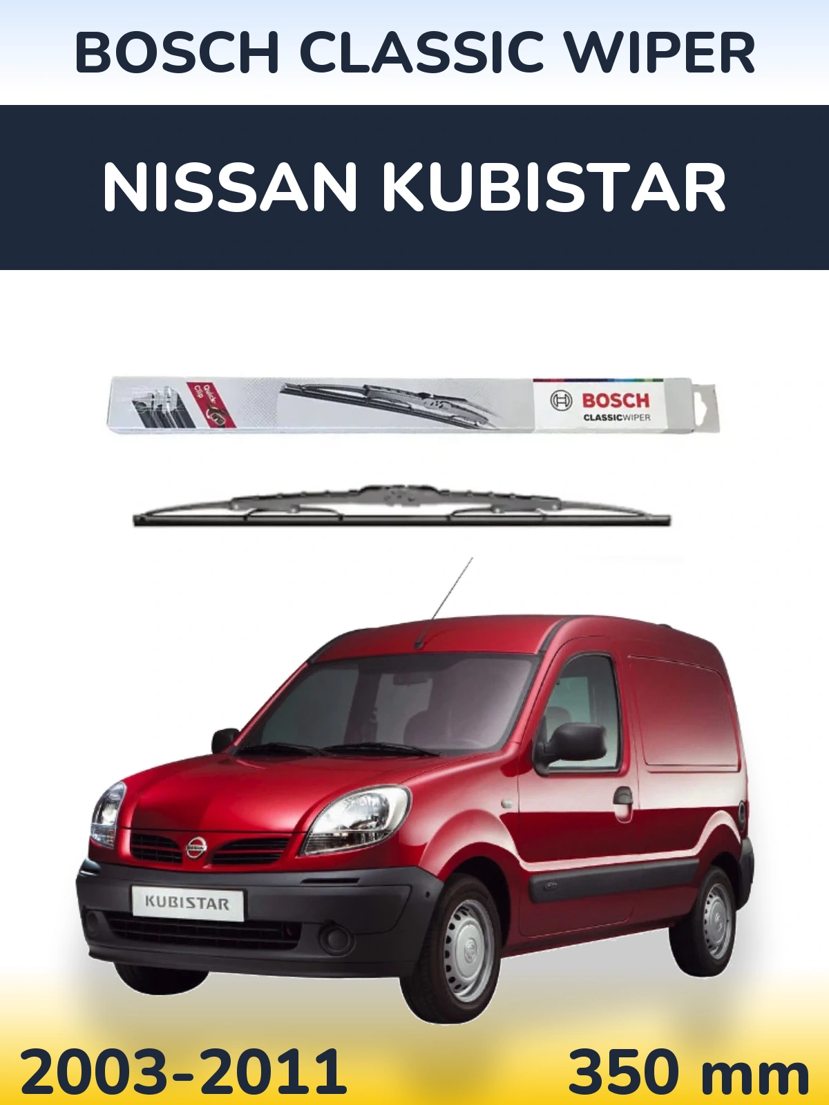 Zadní stěrač BOSCH Classic Wiper 340 mm pro Nissan Kubistar 2003-2011