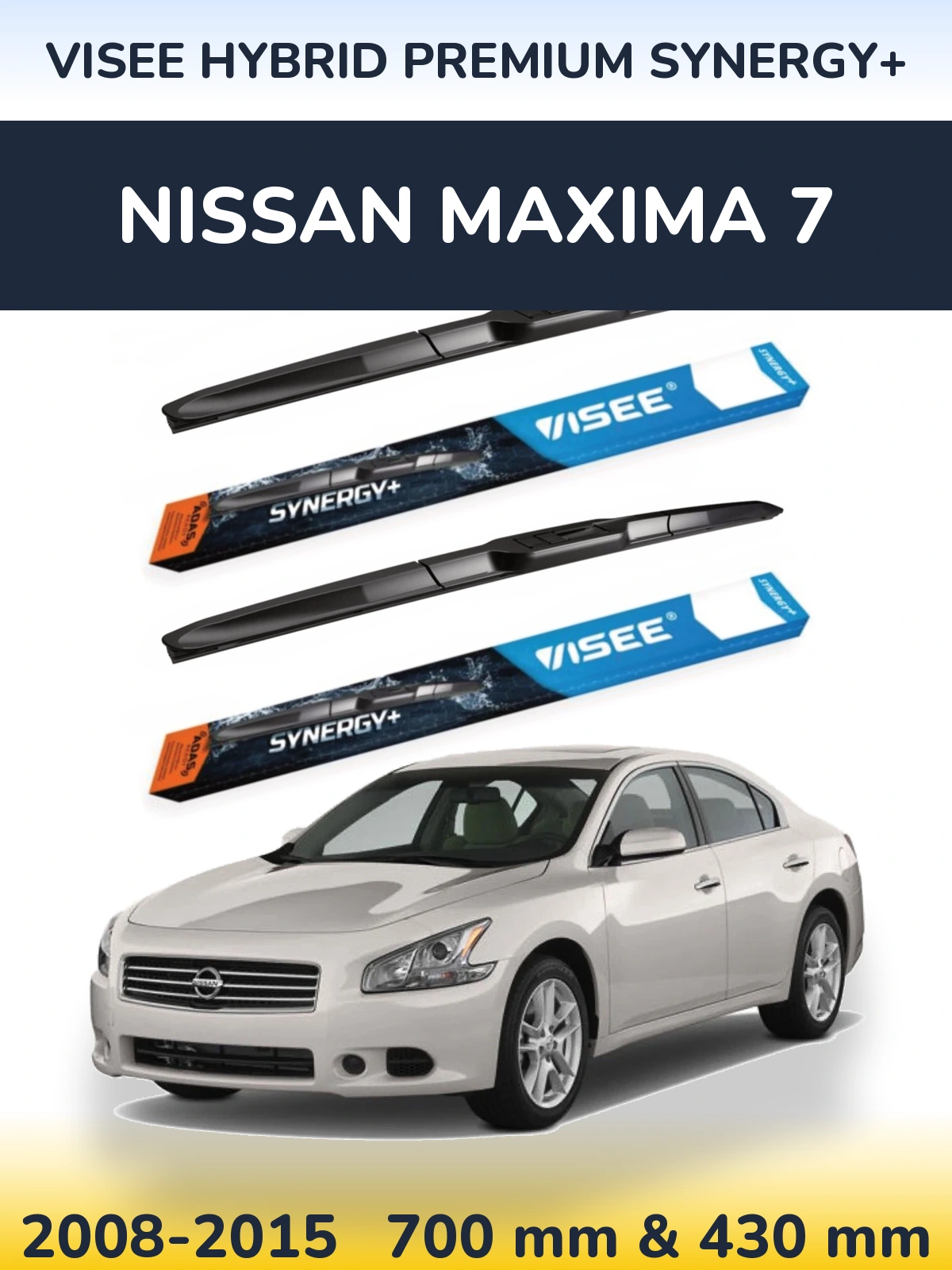 Sada předních stěračů VISEE HYBRID PREMIUM SYNERGY+ 700 a 430 mm pro Nissan Maxima 7 2008-2015
