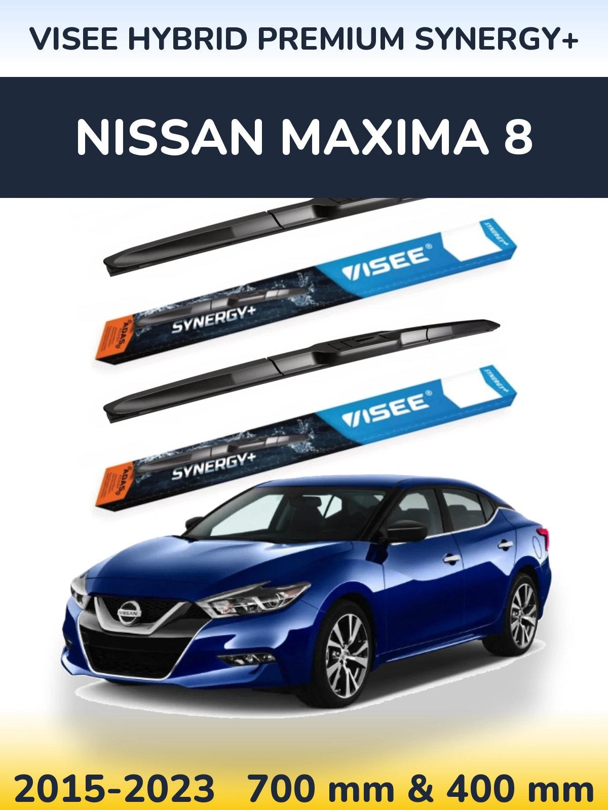 Sada předních stěračů VISEE HYBRID PREMIUM SYNERGY+ 700 a 400 mm pro Nissan Maxima 8 2015-2023