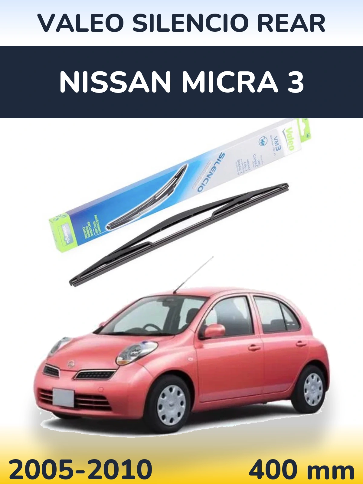 Zadní stěrač Valeo Silencio Rear 400 mm pro Nissan Micra 3 2005-2010