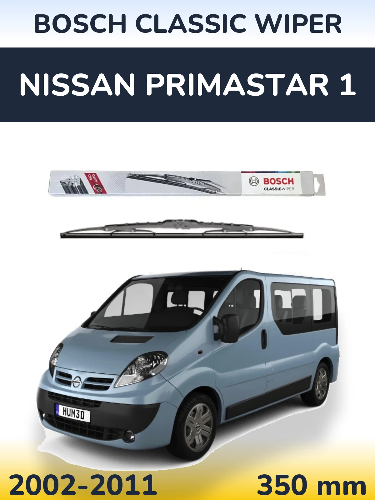 Zadní stěrač BOSCH Classic Wiper 340 mm pro Nissan Primastar 1 2002-2011