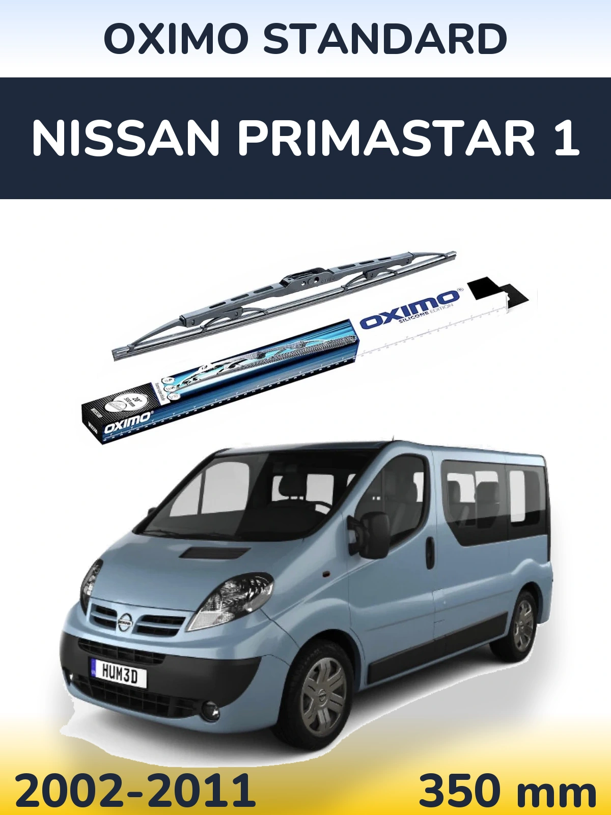 Задня щітка Oximo Standard 350 мм для Nissan Primastar 1 2002-2011