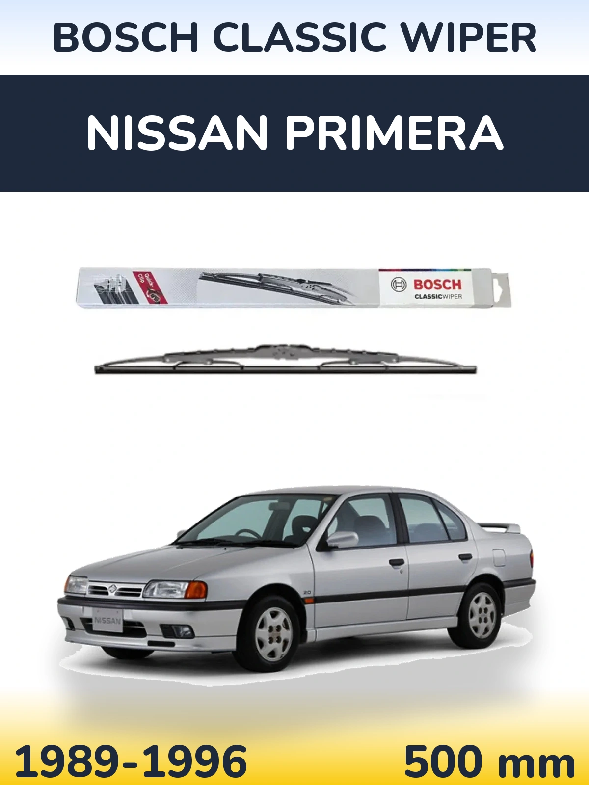 Zadní stěrač BOSCH Classic Wiper 500 mm pro Nissan Primera 1989-1996