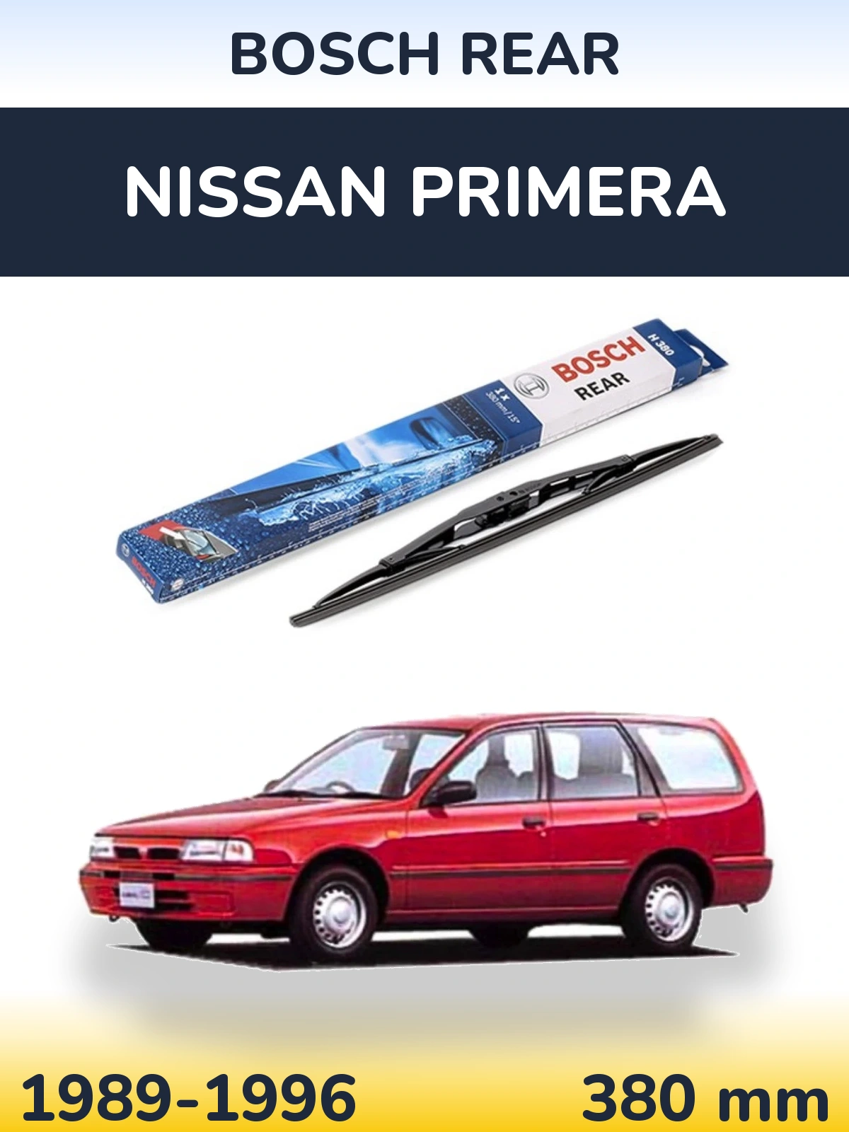 Zadní stěrač BOSCH Rear 380 mm pro Nissan Primera 1989-1996
