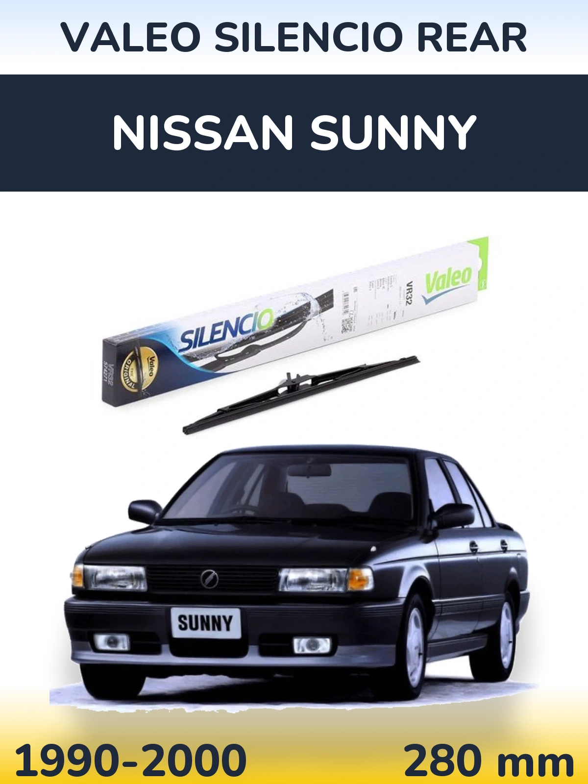 Zadní stěrač Valeo Silencio Rear 280 mm pro Nissan Sunny 1990-2000