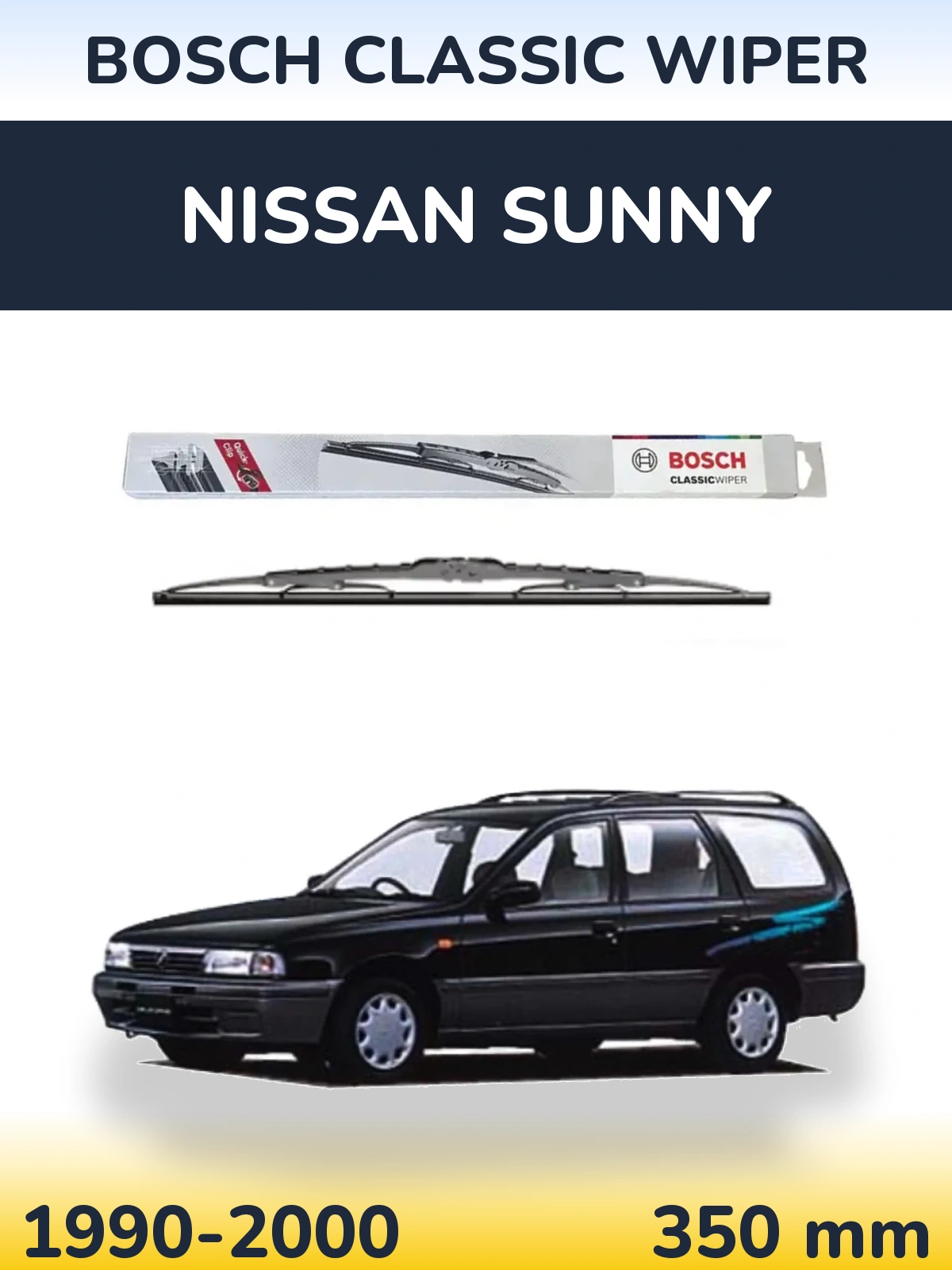 Zadní stěrač BOSCH Classic Wiper 340 mm pro Nissan Sunny 1990-2000