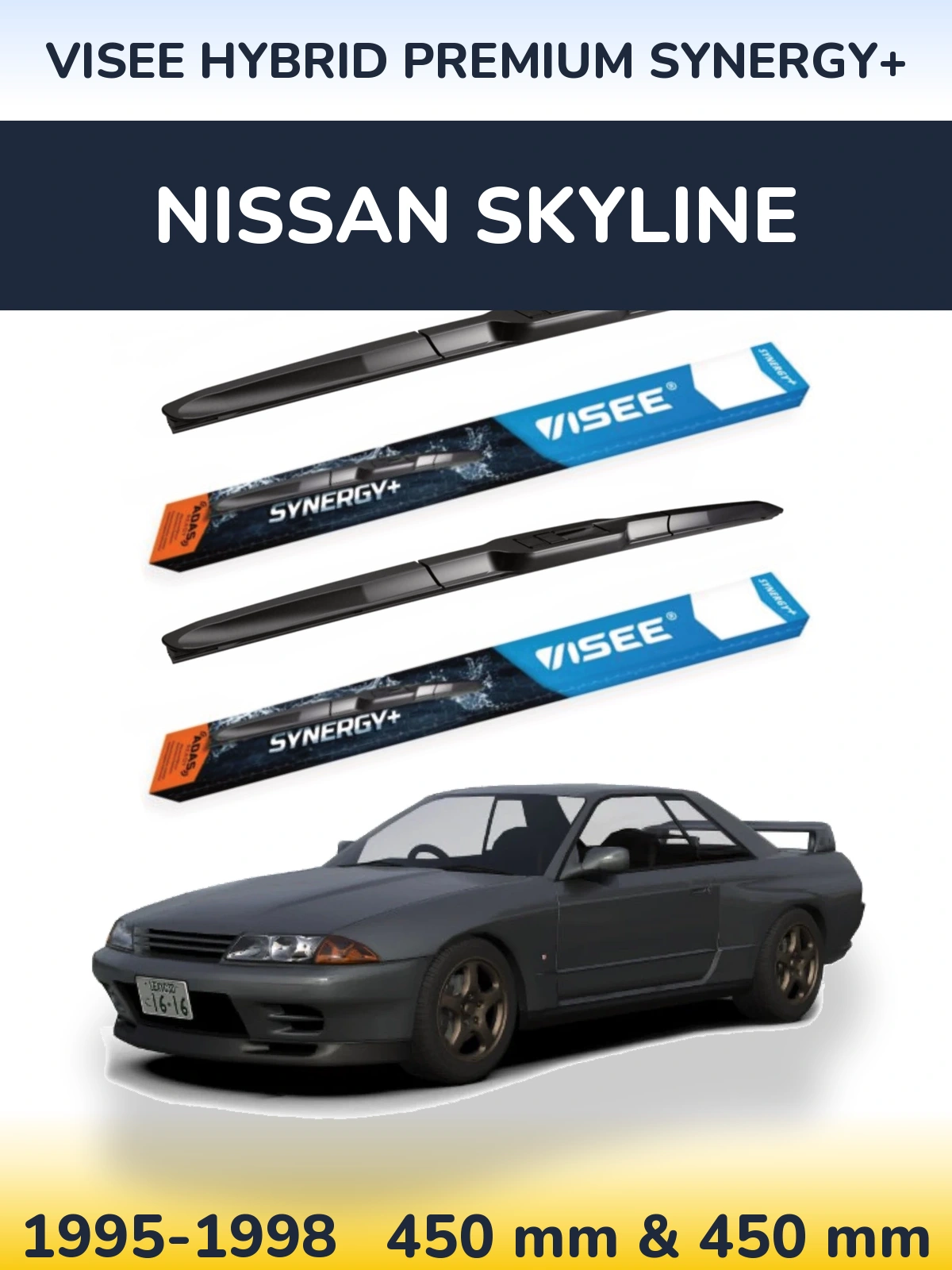 Sada předních stěračů VISEE HYBRID PREMIUM SYNERGY+ 450 a 450 mm pro Nissan Skyline 1995-1998