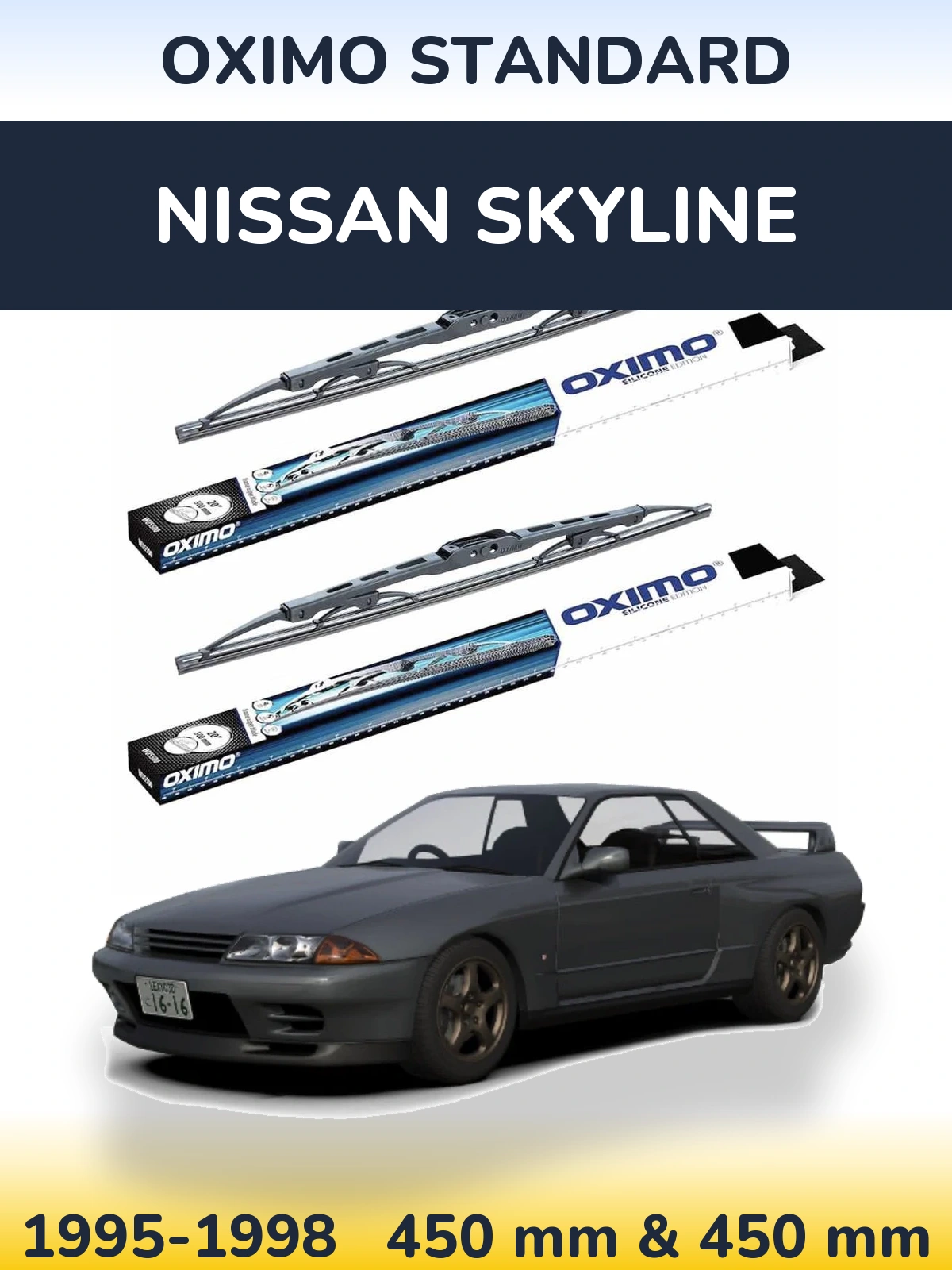 Sada předních stěračů Oximo Standard 450 a 450 mm pro Nissan Skyline 1995-1998